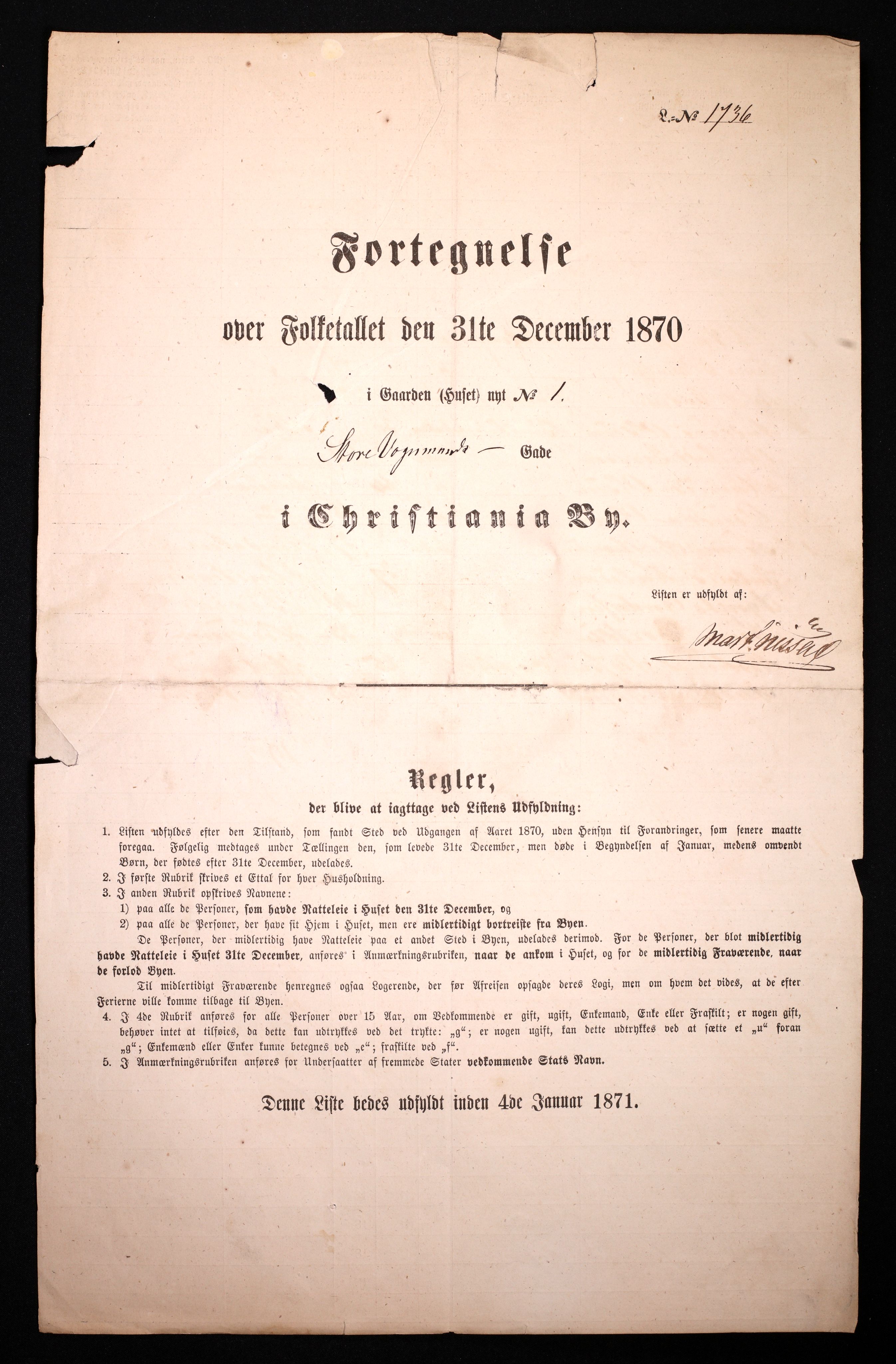 RA, 1870 census for 0301 Kristiania, 1870, p. 3690