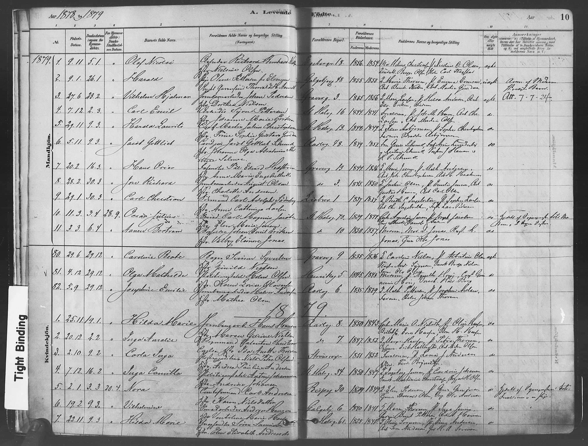 Gamlebyen prestekontor Kirkebøker, SAO/A-10884/F/Fa/L0005: Parish register (official) no. 5, 1878-1889, p. 10