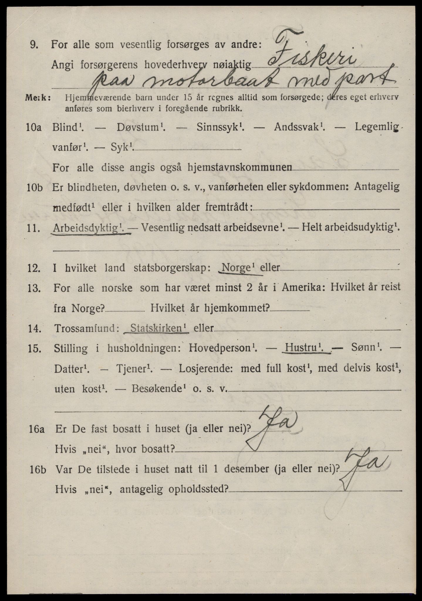 SAT, 1920 census for Sande (MR), 1920, p. 1581