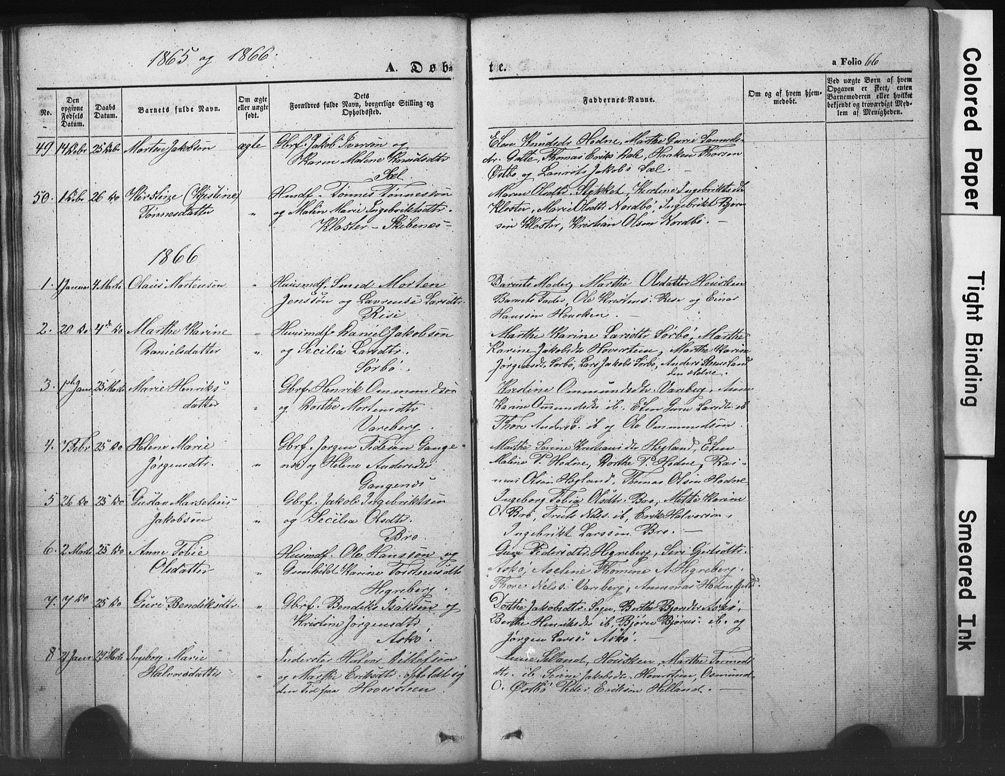 Rennesøy sokneprestkontor, SAST/A -101827/H/Ha/Hab/L0002: Parish register (copy) no. B 2, 1852-1880, p. 66