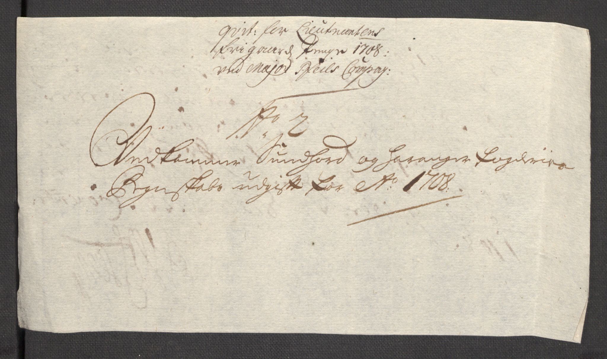 Rentekammeret inntil 1814, Reviderte regnskaper, Fogderegnskap, AV/RA-EA-4092/R48/L2985: Fogderegnskap Sunnhordland og Hardanger, 1708, p. 242