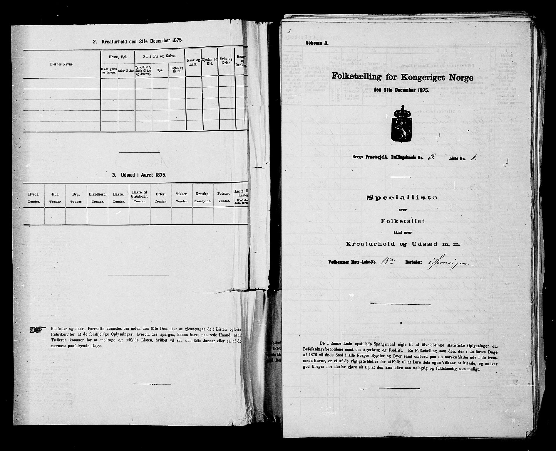 RA, 1875 census for 0116P Berg, 1875, p. 282