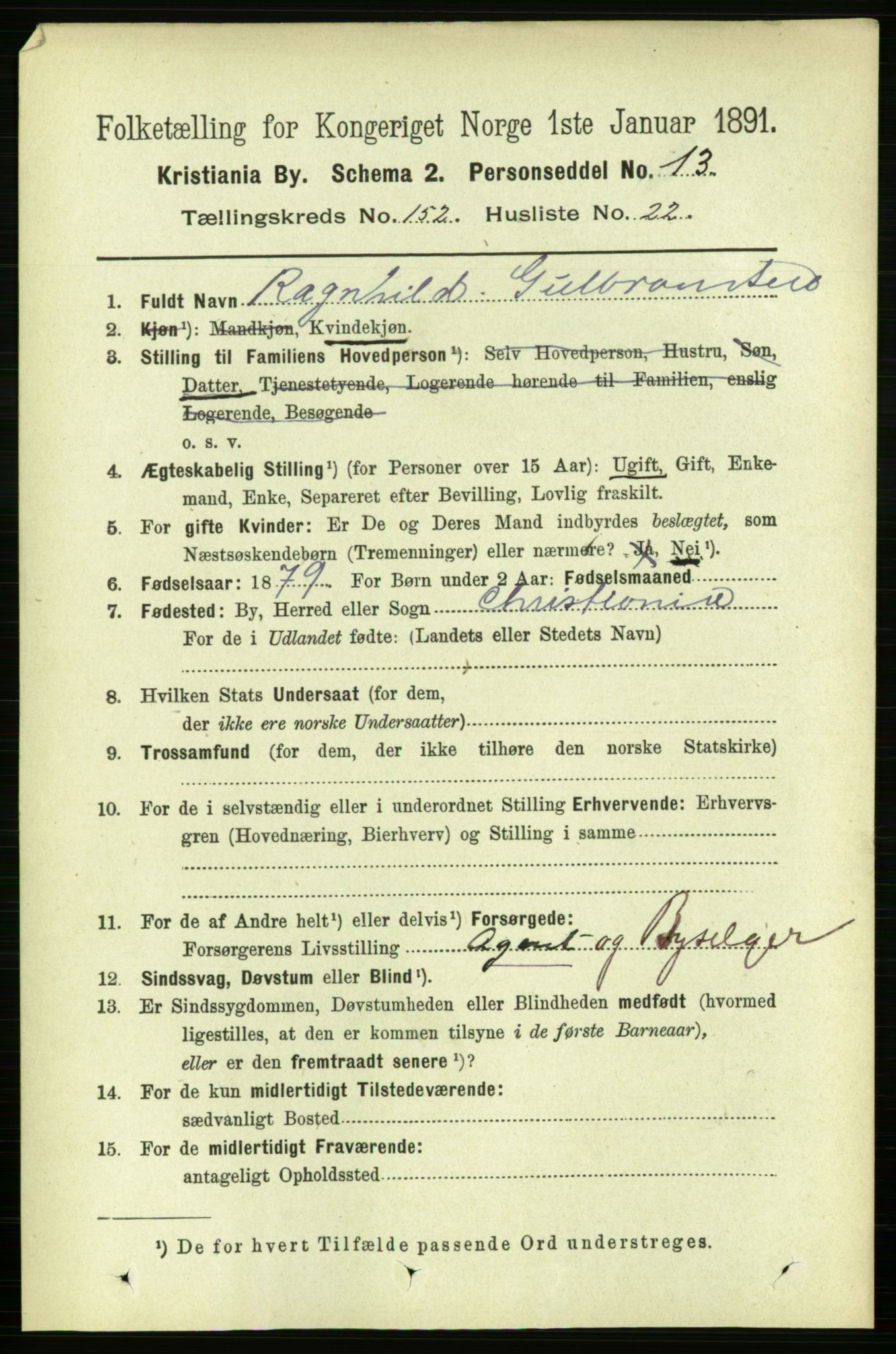 RA, 1891 census for 0301 Kristiania, 1891, p. 85855