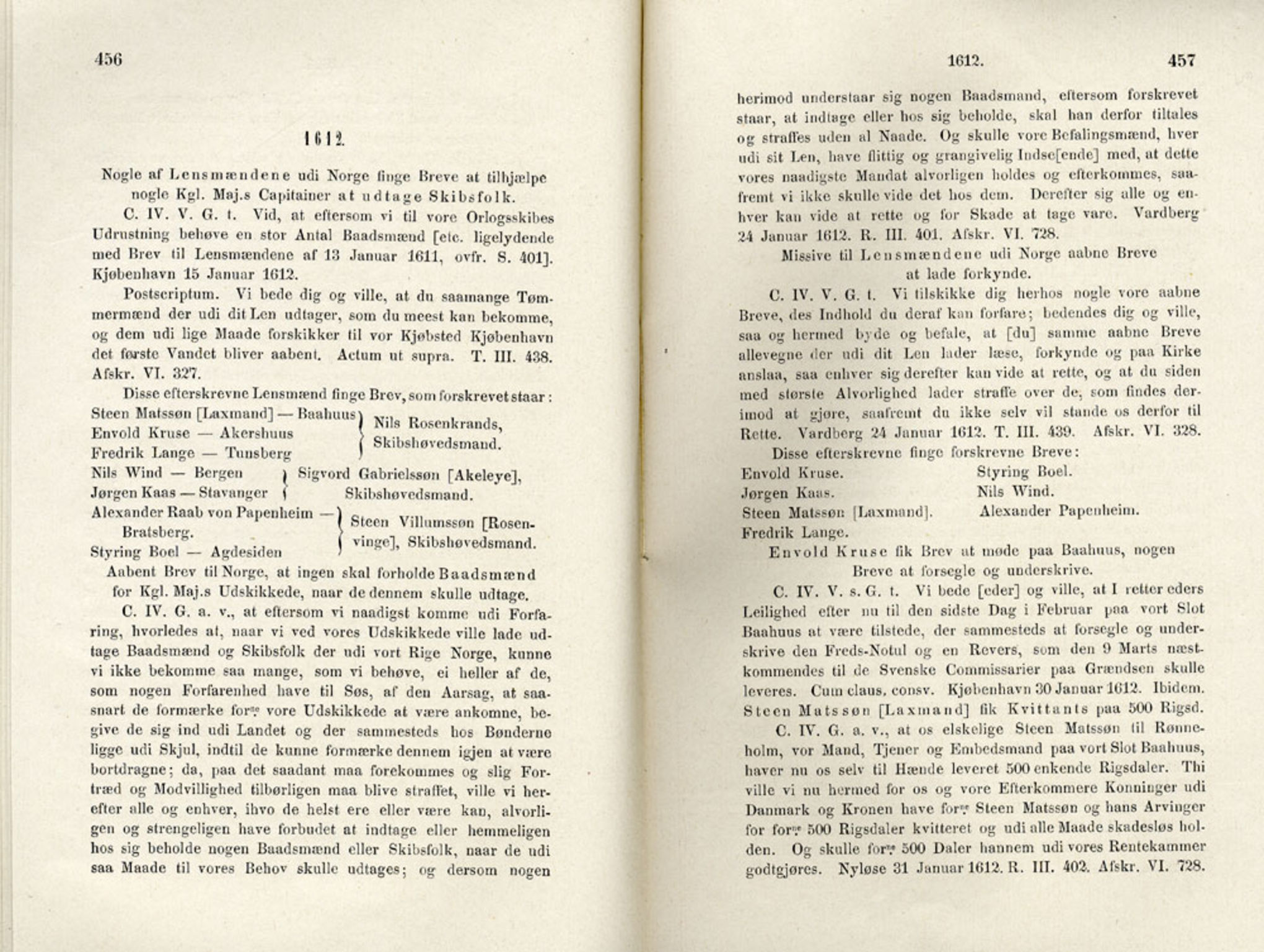 Publikasjoner utgitt av Det Norske Historiske Kildeskriftfond, PUBL/-/-/-: Norske Rigs-Registranter, bind 4, 1603-1618, p. 456-457