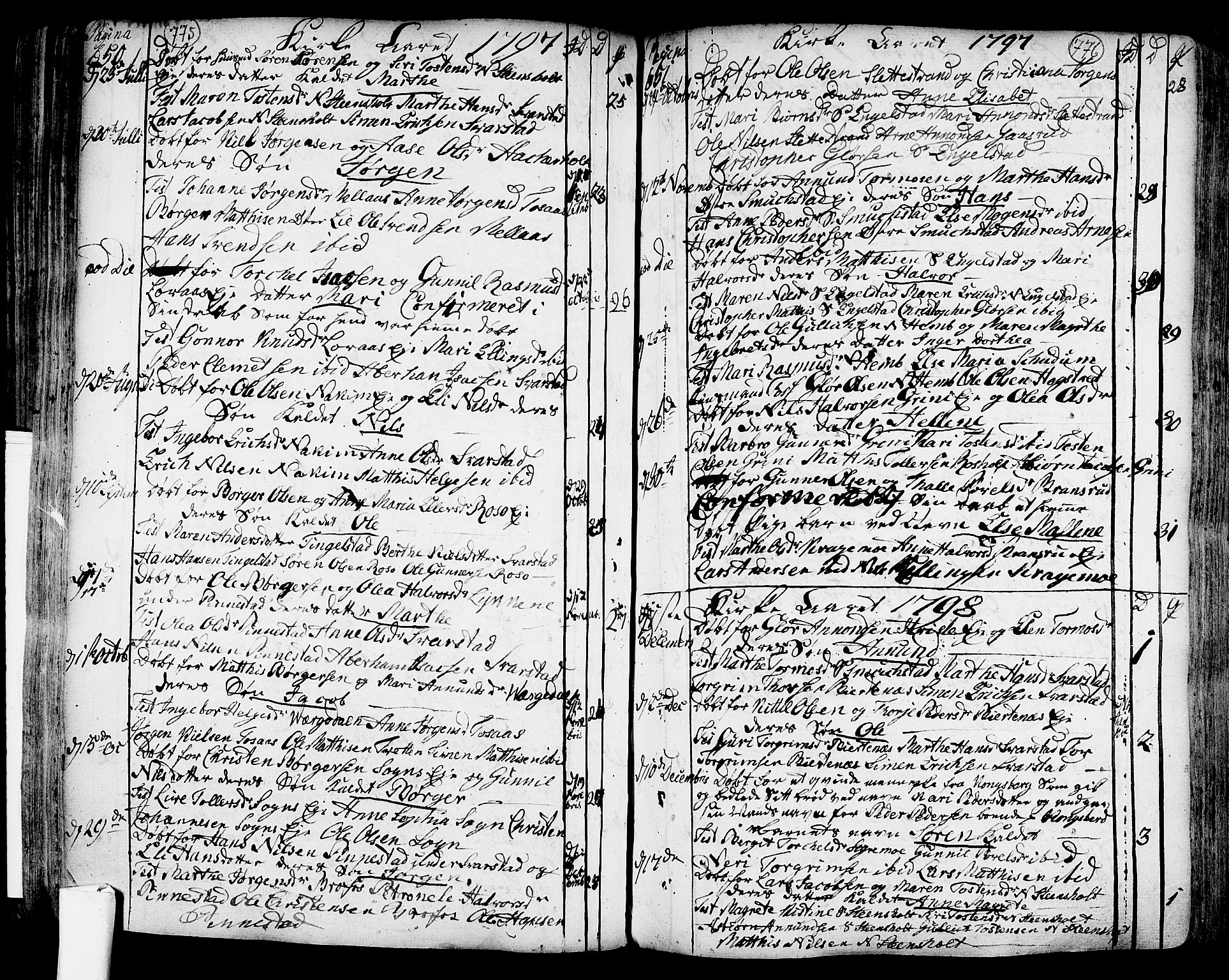 Lardal kirkebøker, SAKO/A-350/F/Fa/L0003: Parish register (official) no. I 3, 1733-1815, p. 775-776
