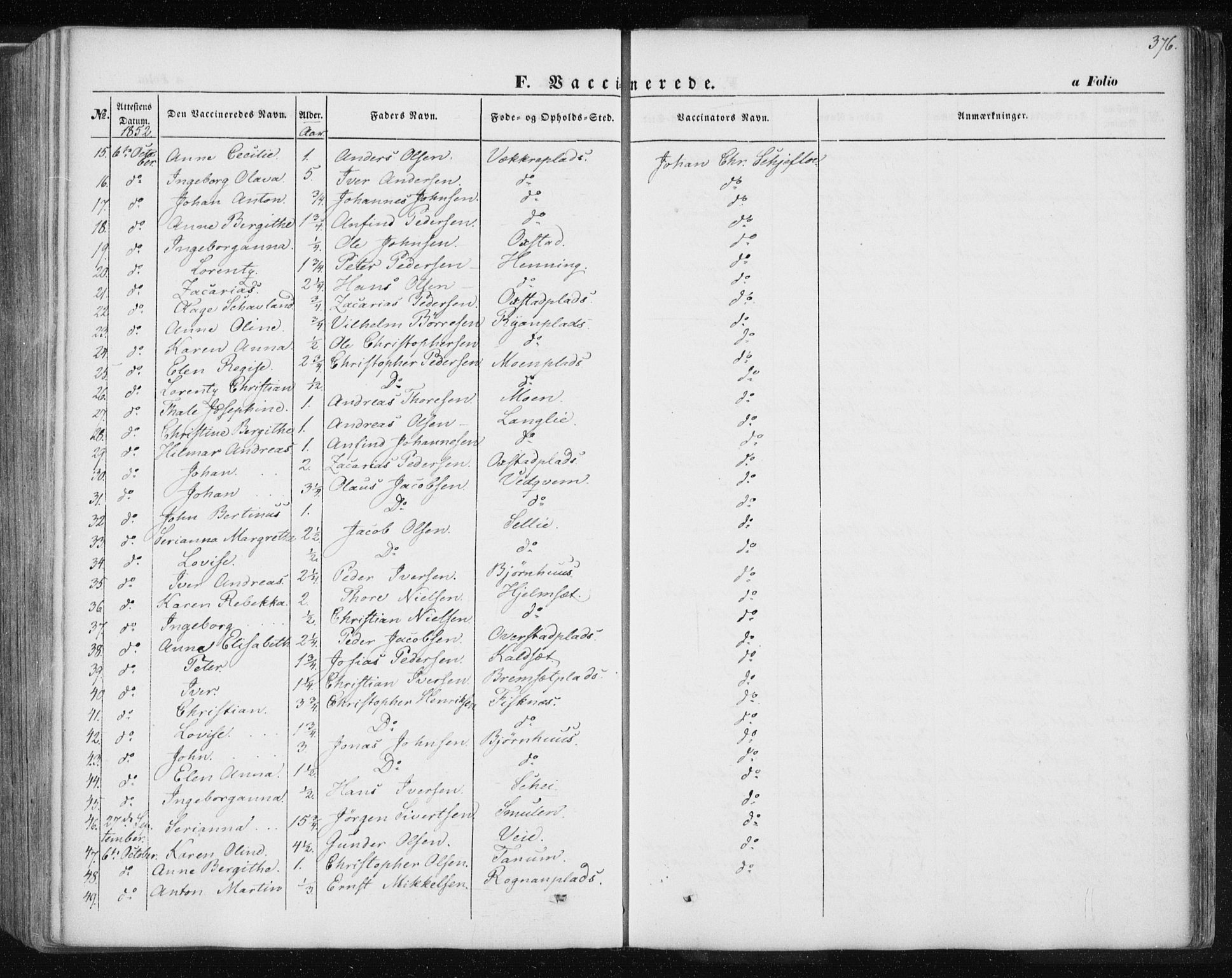 Ministerialprotokoller, klokkerbøker og fødselsregistre - Nord-Trøndelag, SAT/A-1458/735/L0342: Parish register (official) no. 735A07 /1, 1849-1862, p. 376