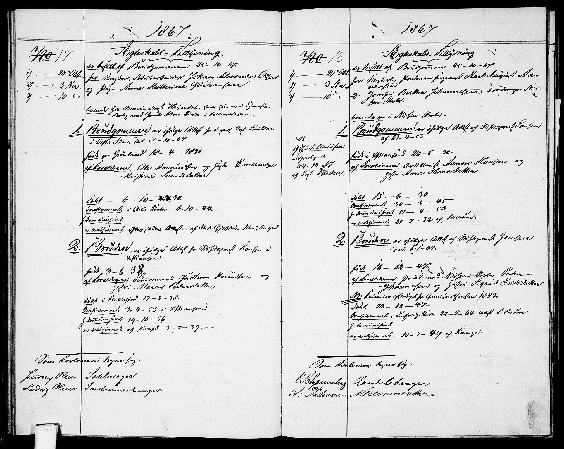 Garnisonsmenigheten Kirkebøker, AV/SAO-A-10846/H/Ha/L0006: Banns register no. I 6, 1856-1872