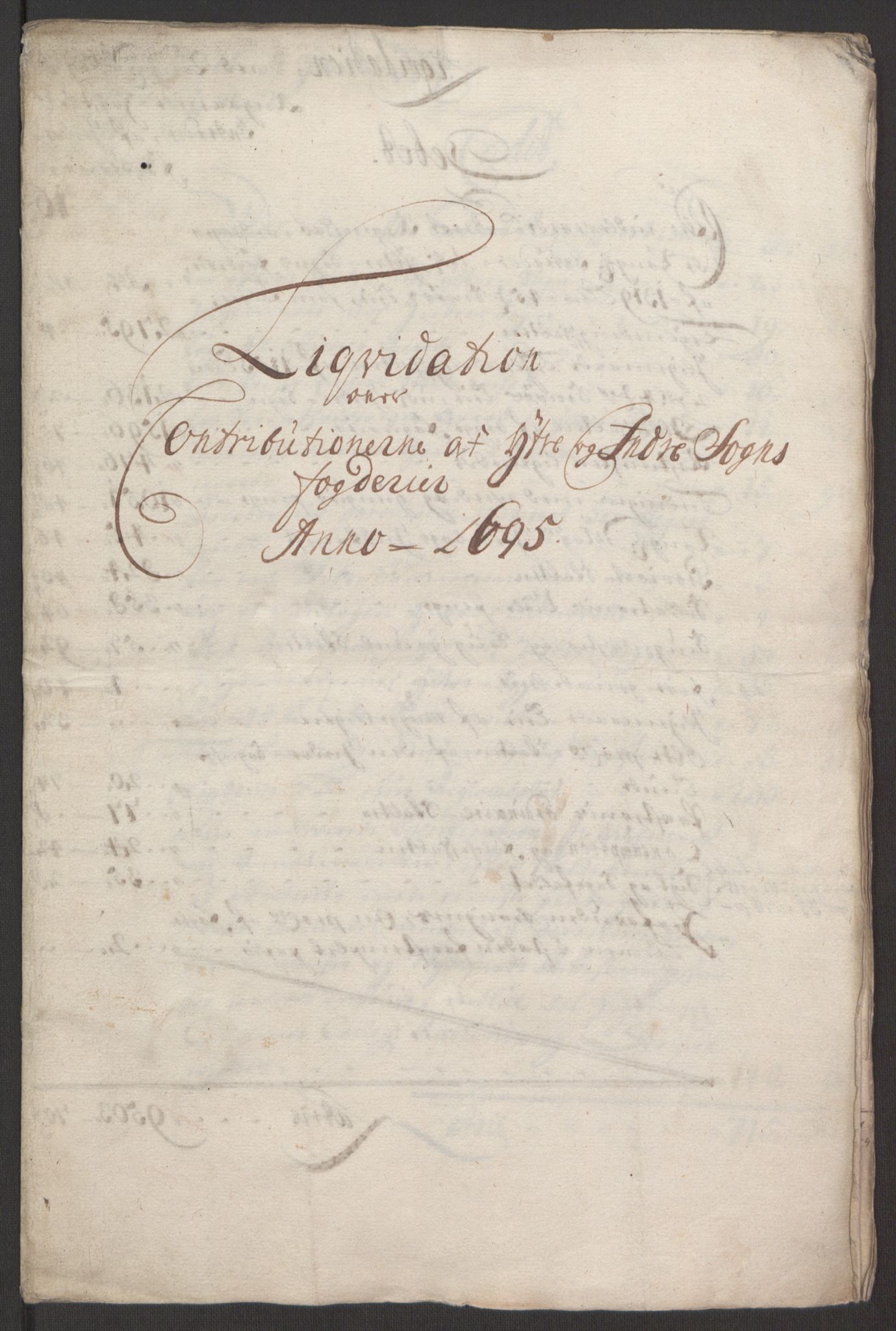 Rentekammeret inntil 1814, Reviderte regnskaper, Fogderegnskap, RA/EA-4092/R52/L3308: Fogderegnskap Sogn, 1695, p. 13