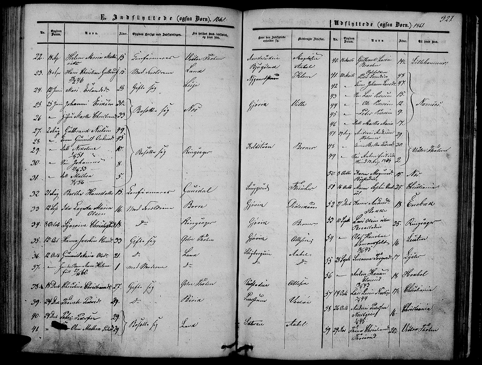 Vardal prestekontor, SAH/PREST-100/H/Ha/Hab/L0005: Parish register (copy) no. 5, 1854-1868, p. 321