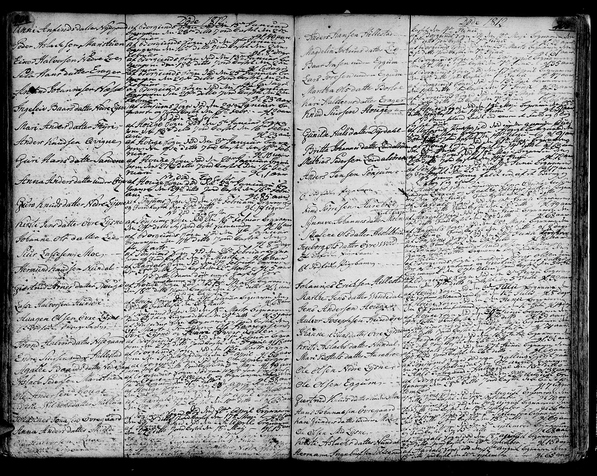 Lærdal sokneprestembete, AV/SAB-A-81201: Parish register (official) no. A 4, 1805-1821, p. 204-205