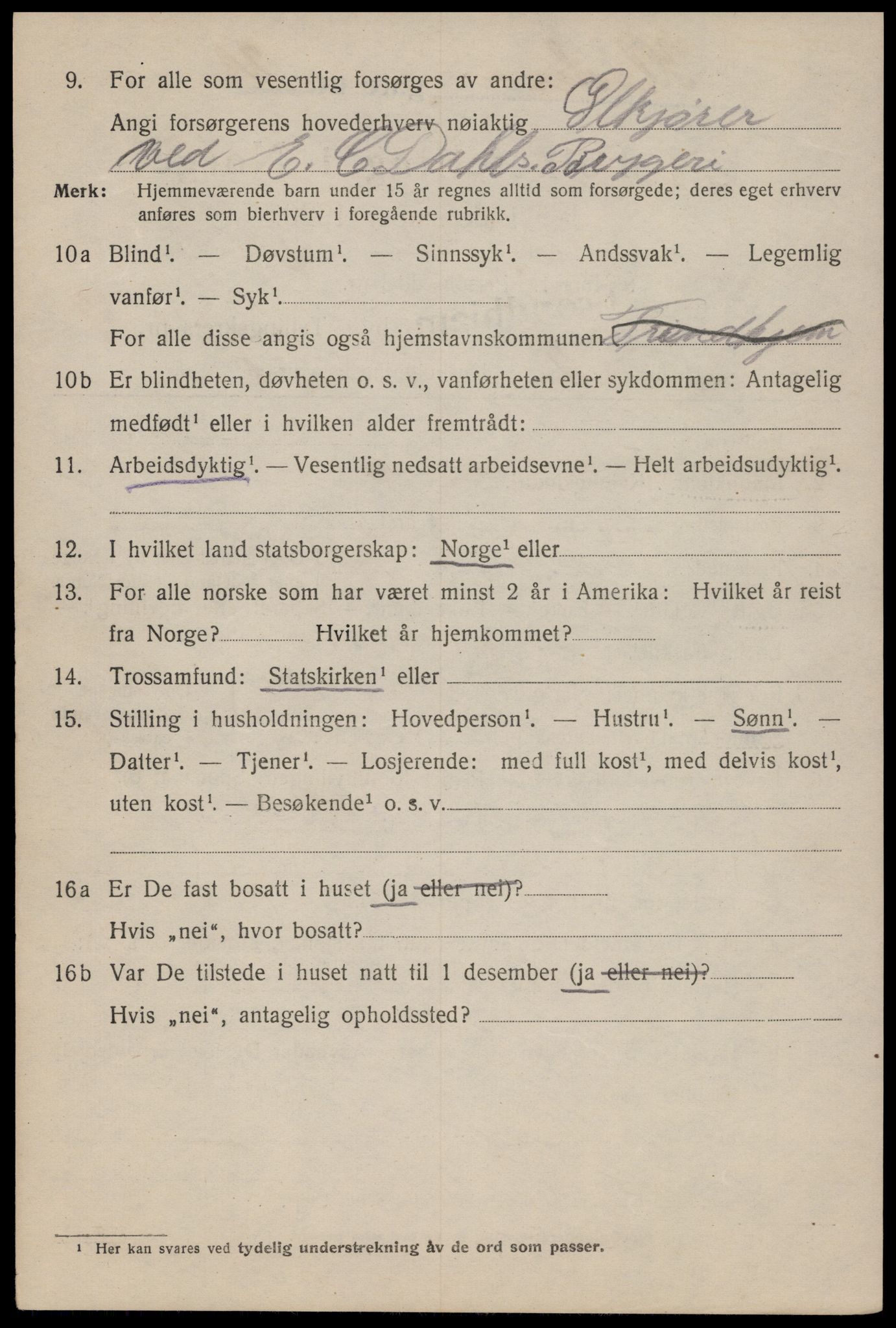 SAT, 1920 census for Trondheim, 1920, p. 72155