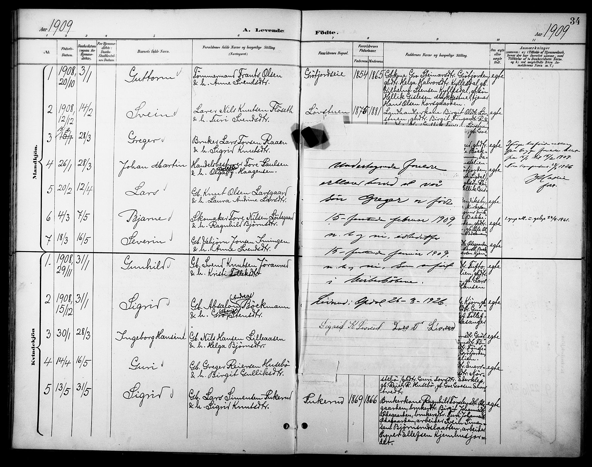 Nore kirkebøker, SAKO/A-238/F/Fc/L0005: Parish register (official) no. III 5, 1898-1922, p. 34