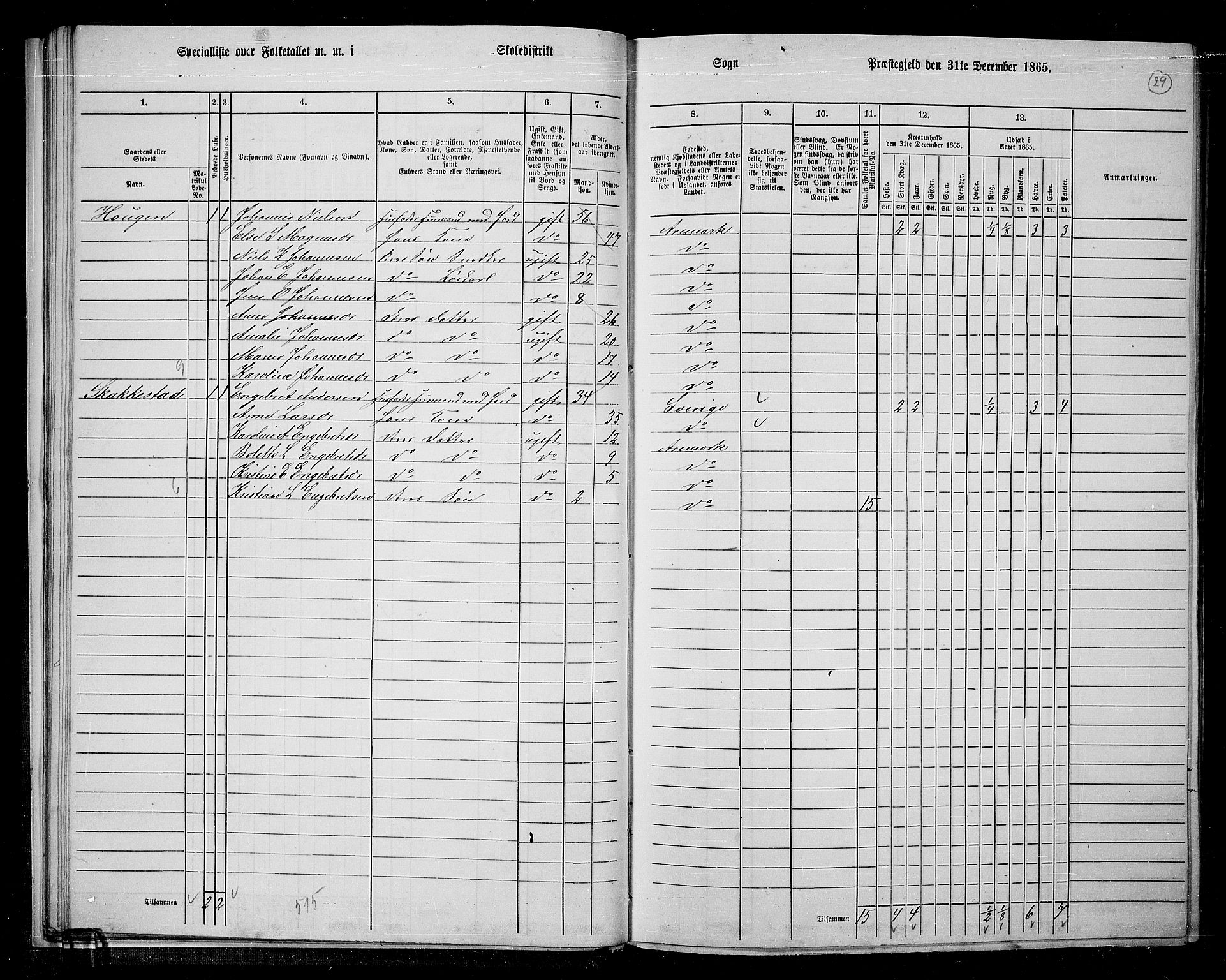 RA, 1865 census for Aremark, 1865, p. 30