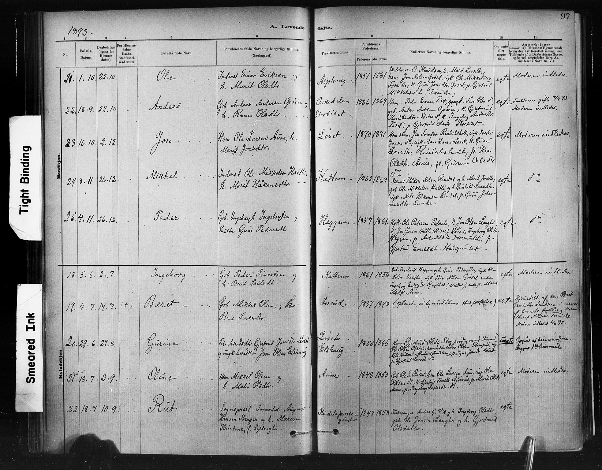 Ministerialprotokoller, klokkerbøker og fødselsregistre - Møre og Romsdal, AV/SAT-A-1454/598/L1069: Parish register (official) no. 598A03, 1882-1895, p. 97