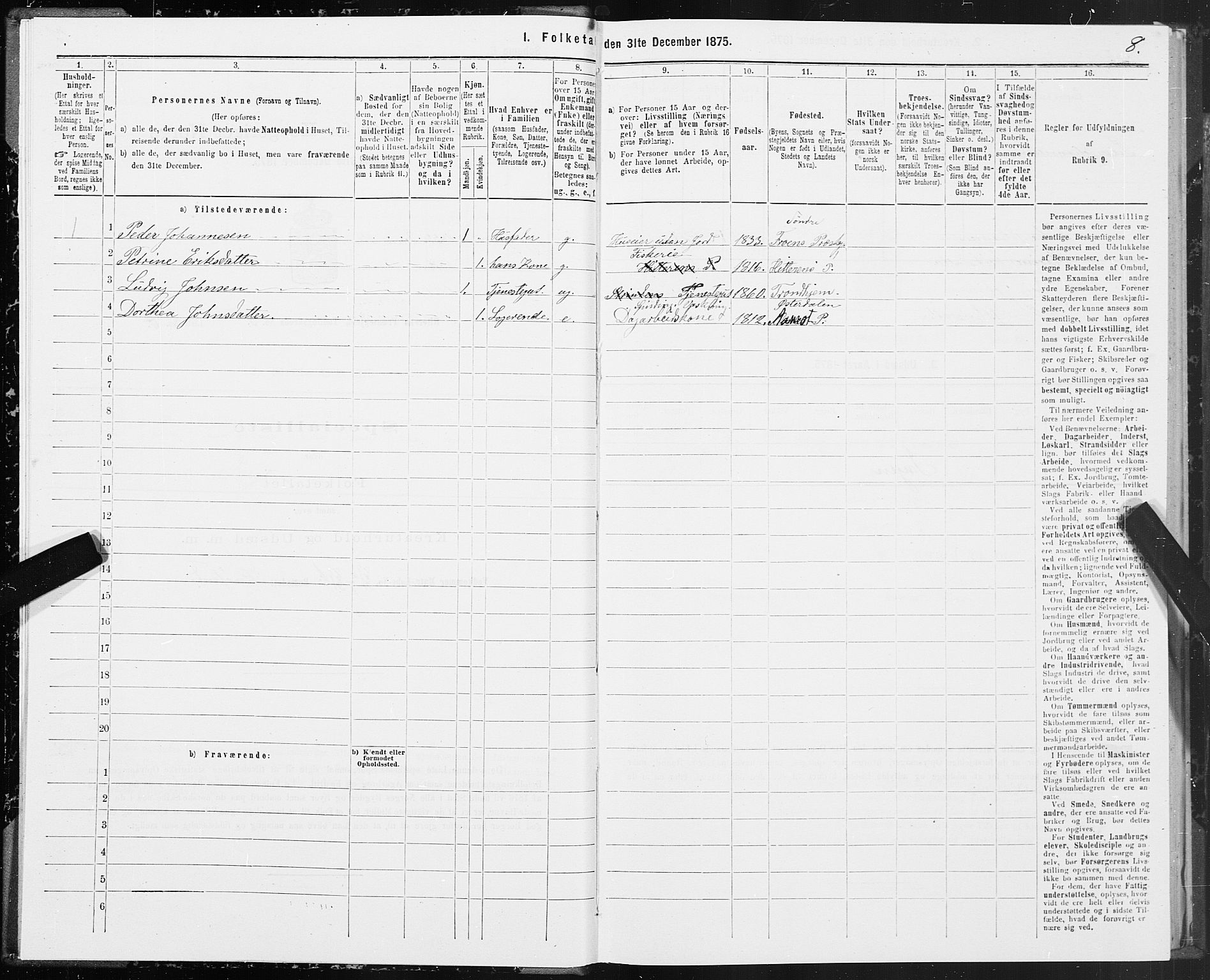 SAT, 1875 census for 1617P Hitra, 1875, p. 2008