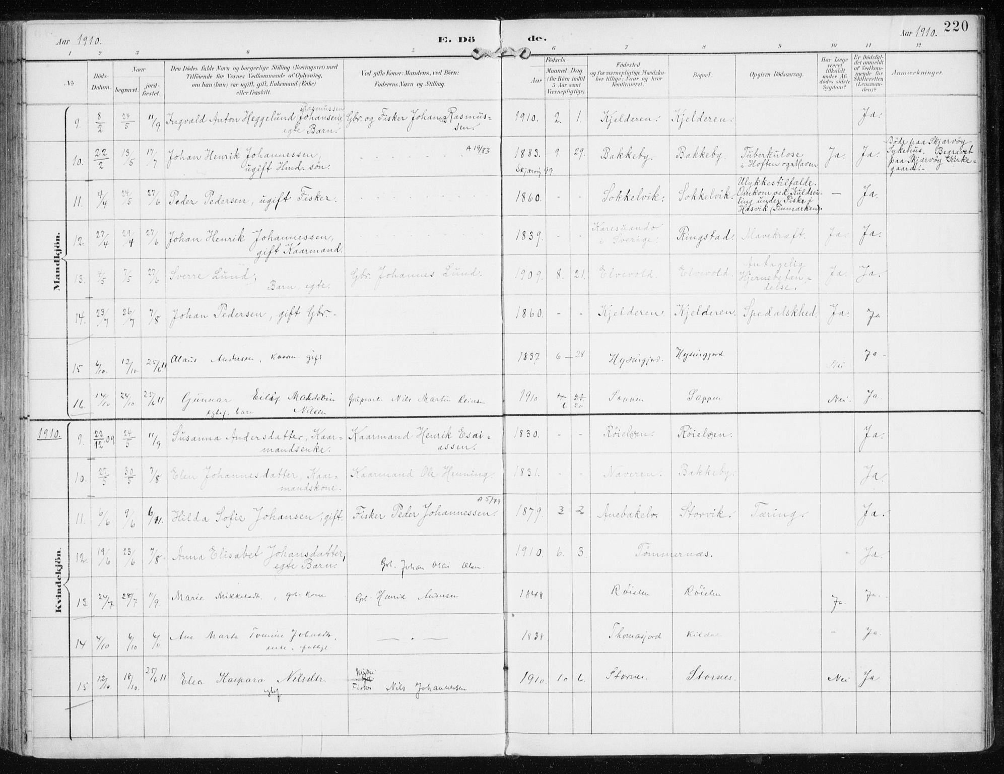 Skjervøy sokneprestkontor, AV/SATØ-S-1300/H/Ha/Haa/L0017kirke: Parish register (official) no. 17, 1895-1911, p. 220