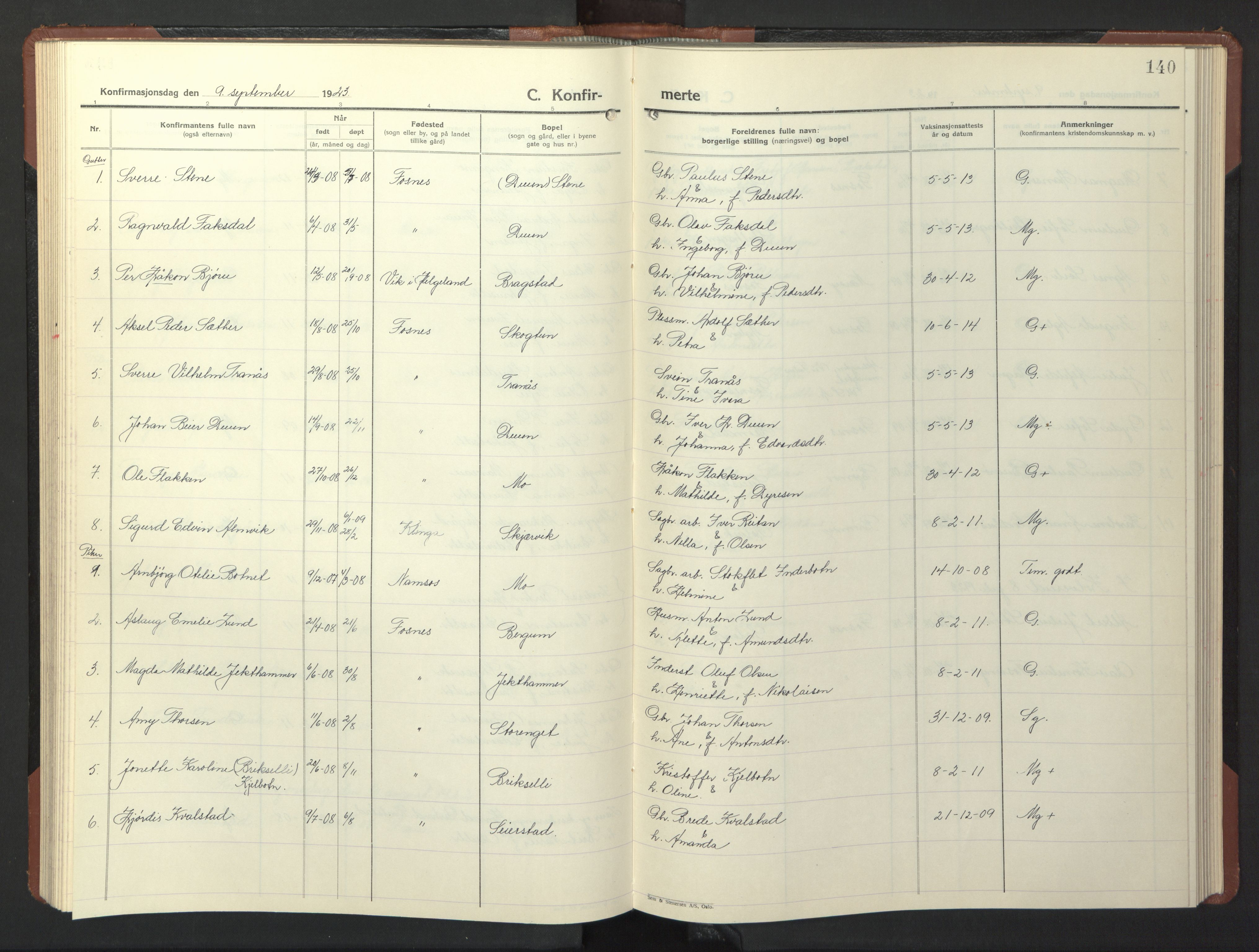 Ministerialprotokoller, klokkerbøker og fødselsregistre - Nord-Trøndelag, SAT/A-1458/773/L0625: Parish register (copy) no. 773C01, 1910-1952, p. 140