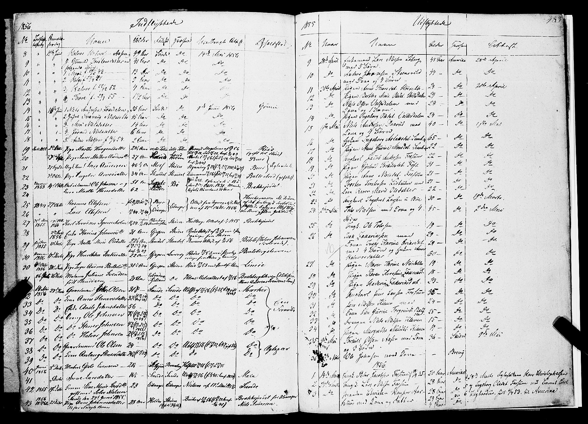 Gjerpen kirkebøker, SAKO/A-265/F/Fa/L0007b: Parish register (official) no. I 7B, 1834-1857, p. 483