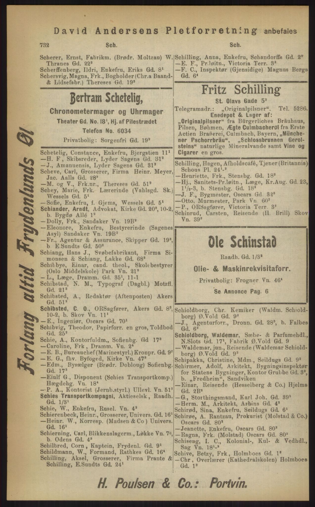 Kristiania/Oslo adressebok, PUBL/-, 1903, p. 732