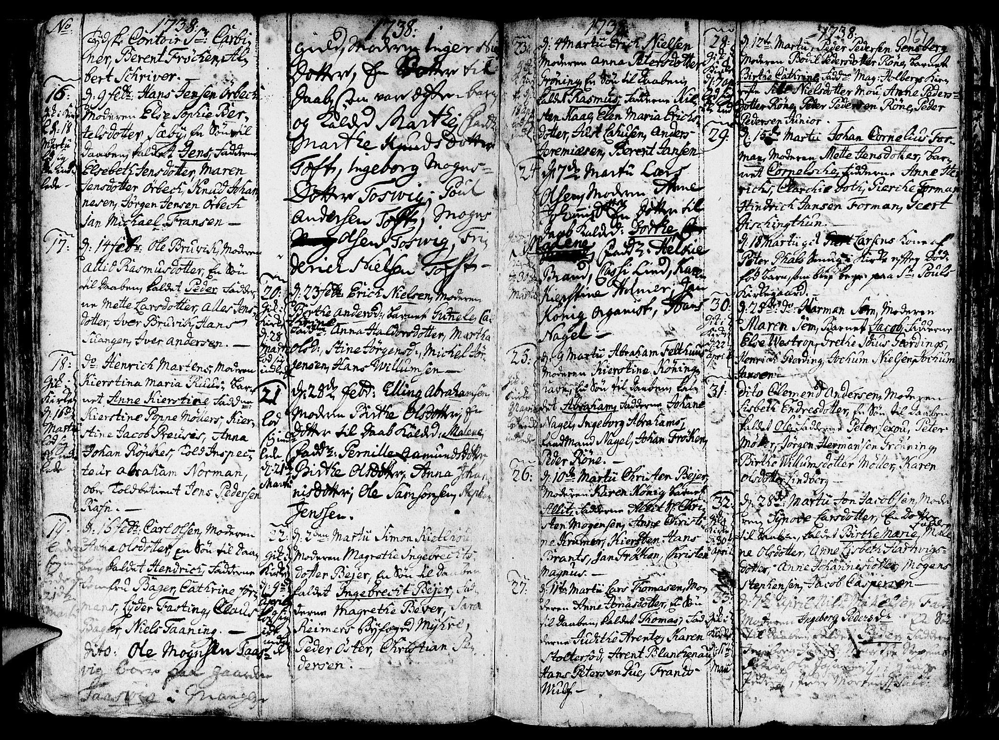 Nykirken Sokneprestembete, AV/SAB-A-77101/H/Haa/L0003: Parish register (official) no. A 3, 1717-1764, p. 167