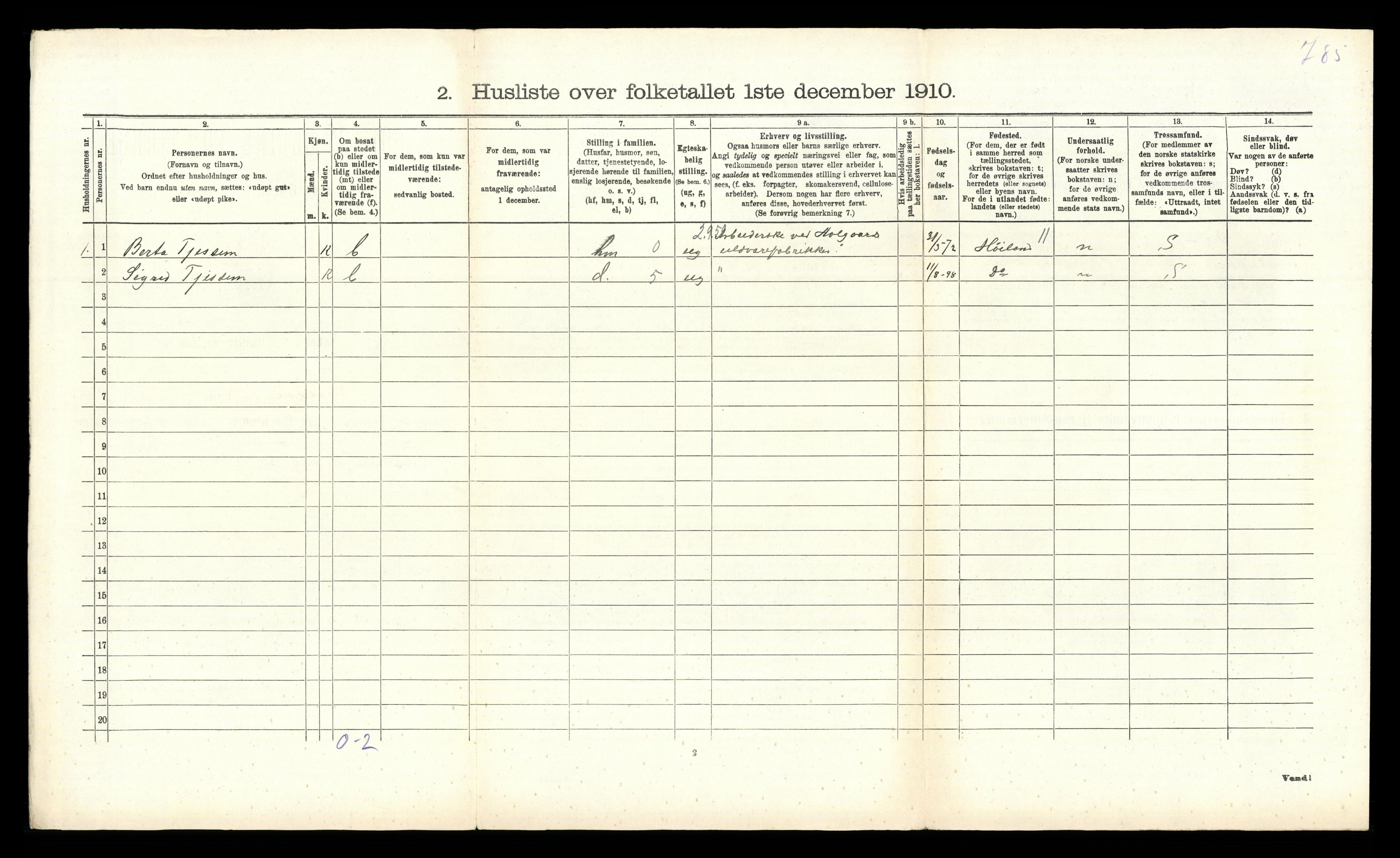 RA, 1910 census for Gjesdal, 1910, p. 207