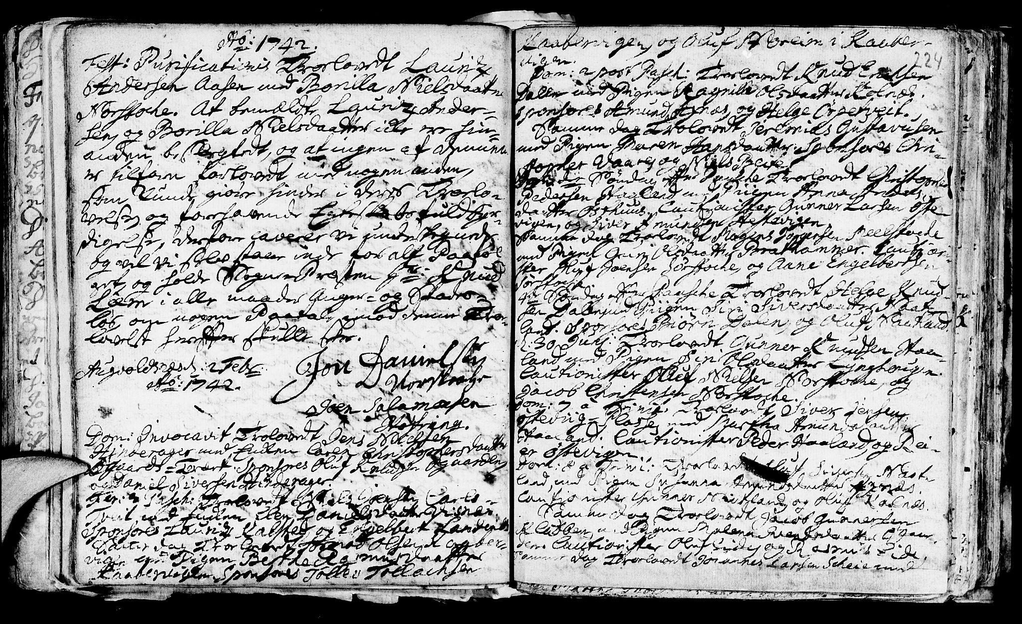 Avaldsnes sokneprestkontor, AV/SAST-A -101851/H/Ha/Haa/L0001: Parish register (official) no. A 1, 1711-1764, p. 224