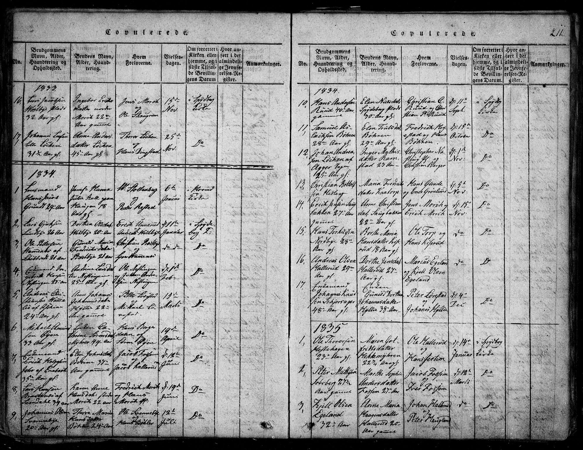 Spydeberg prestekontor Kirkebøker, SAO/A-10924/G/Ga/L0001: Parish register (copy) no. I 1, 1814-1868, p. 211