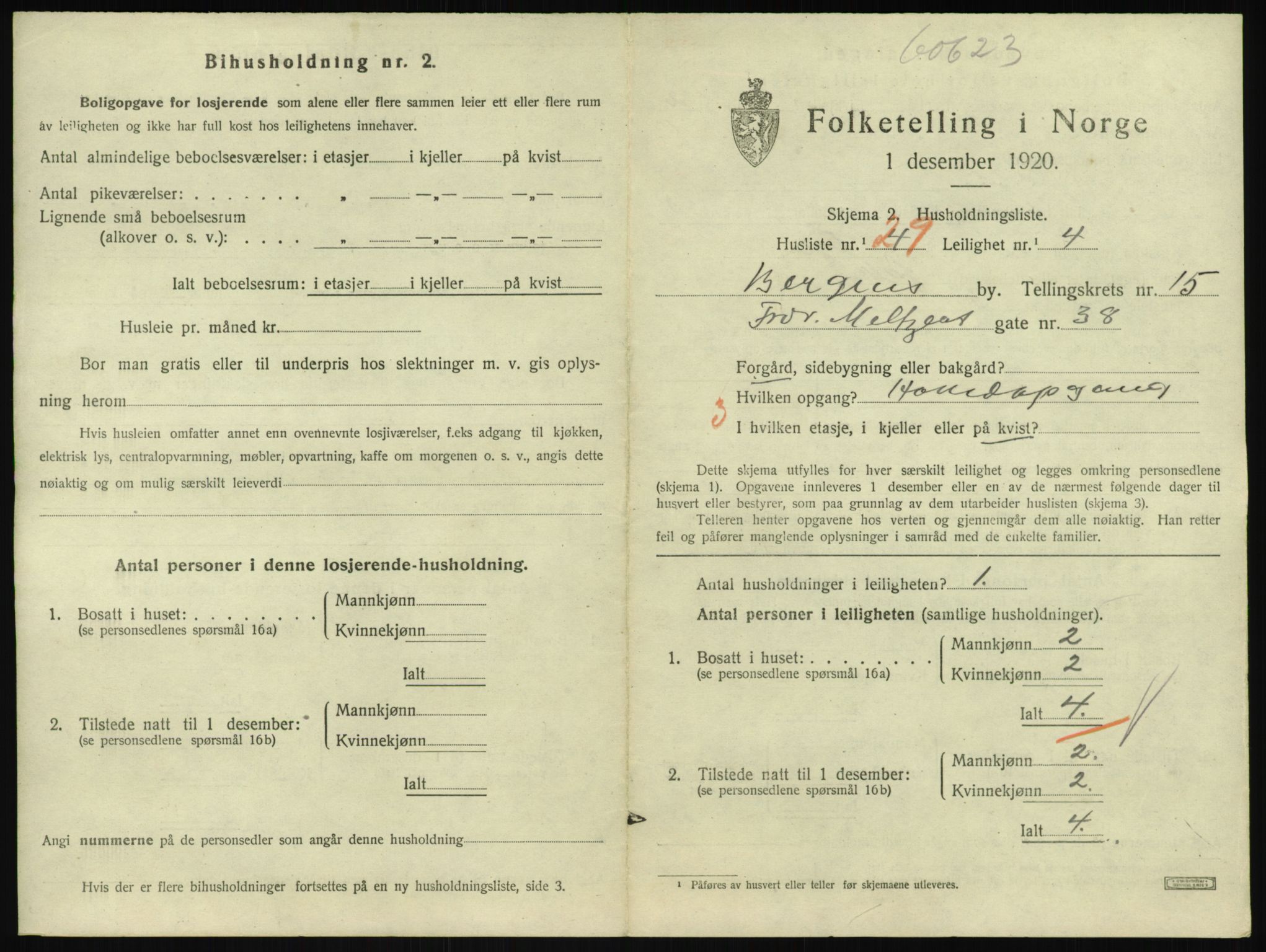 SAB, 1920 census for Bergen, 1920, p. 18968