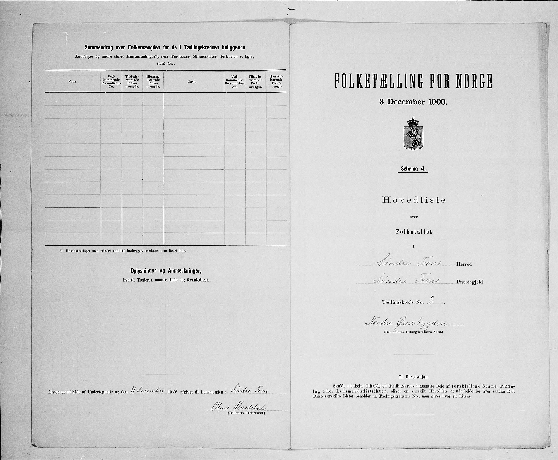 SAH, 1900 census for Sør-Fron, 1900, p. 20