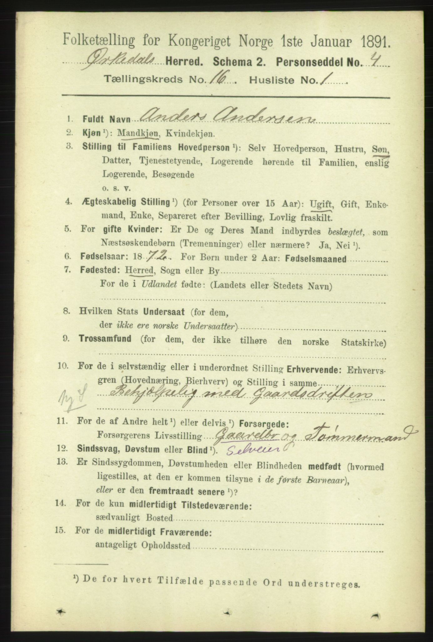 RA, 1891 census for 1638 Orkdal, 1891, p. 7154