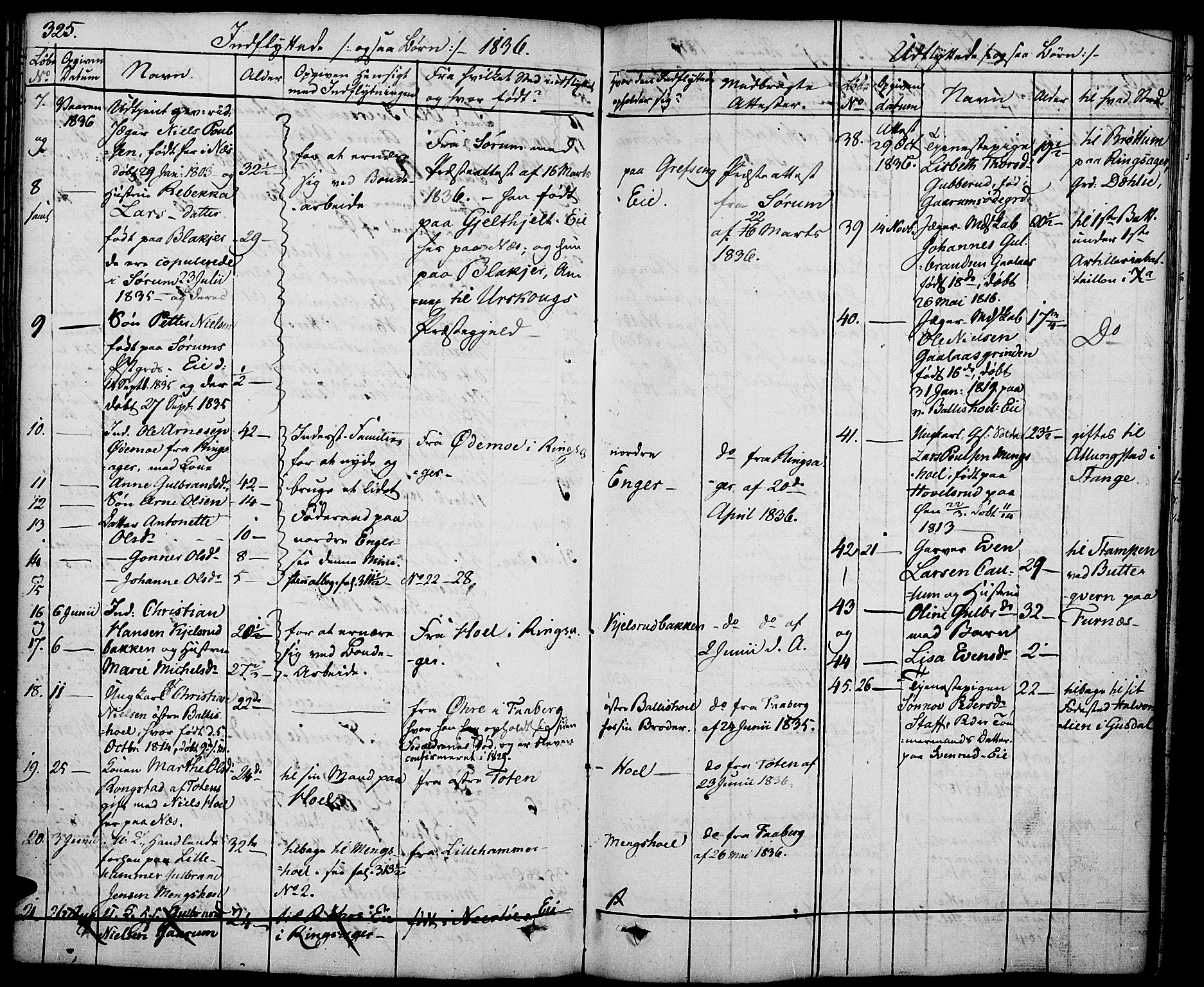 Nes prestekontor, Hedmark, AV/SAH-PREST-020/K/Ka/L0003: Parish register (official) no. 3, 1827-1851, p. 325