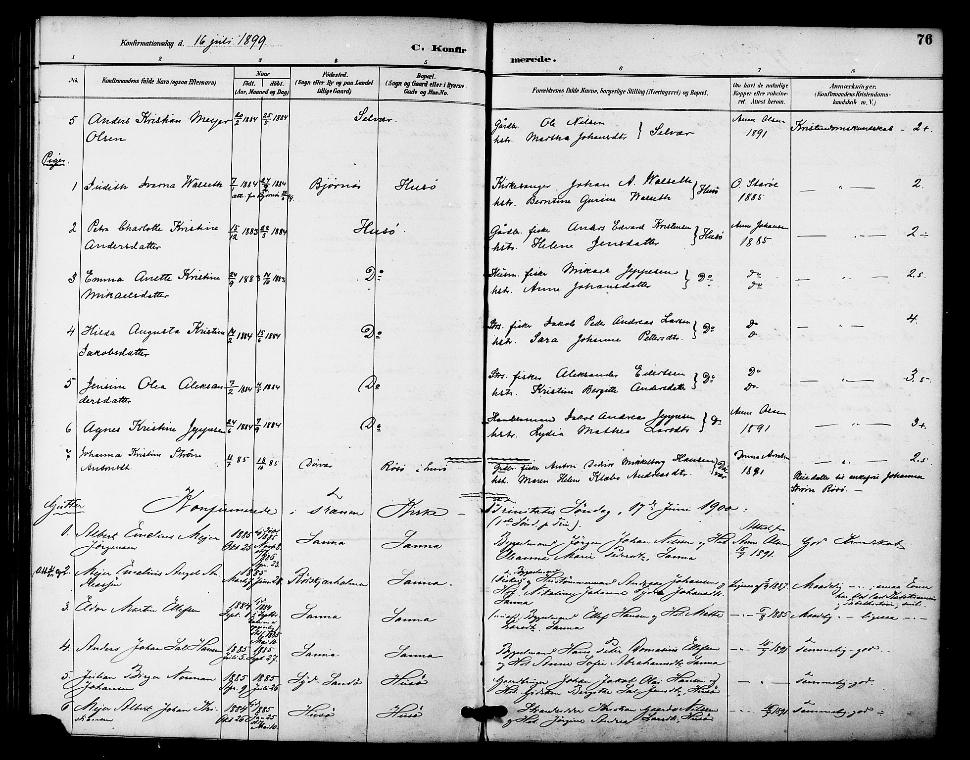 Ministerialprotokoller, klokkerbøker og fødselsregistre - Nordland, AV/SAT-A-1459/840/L0580: Parish register (official) no. 840A02, 1887-1909, p. 76