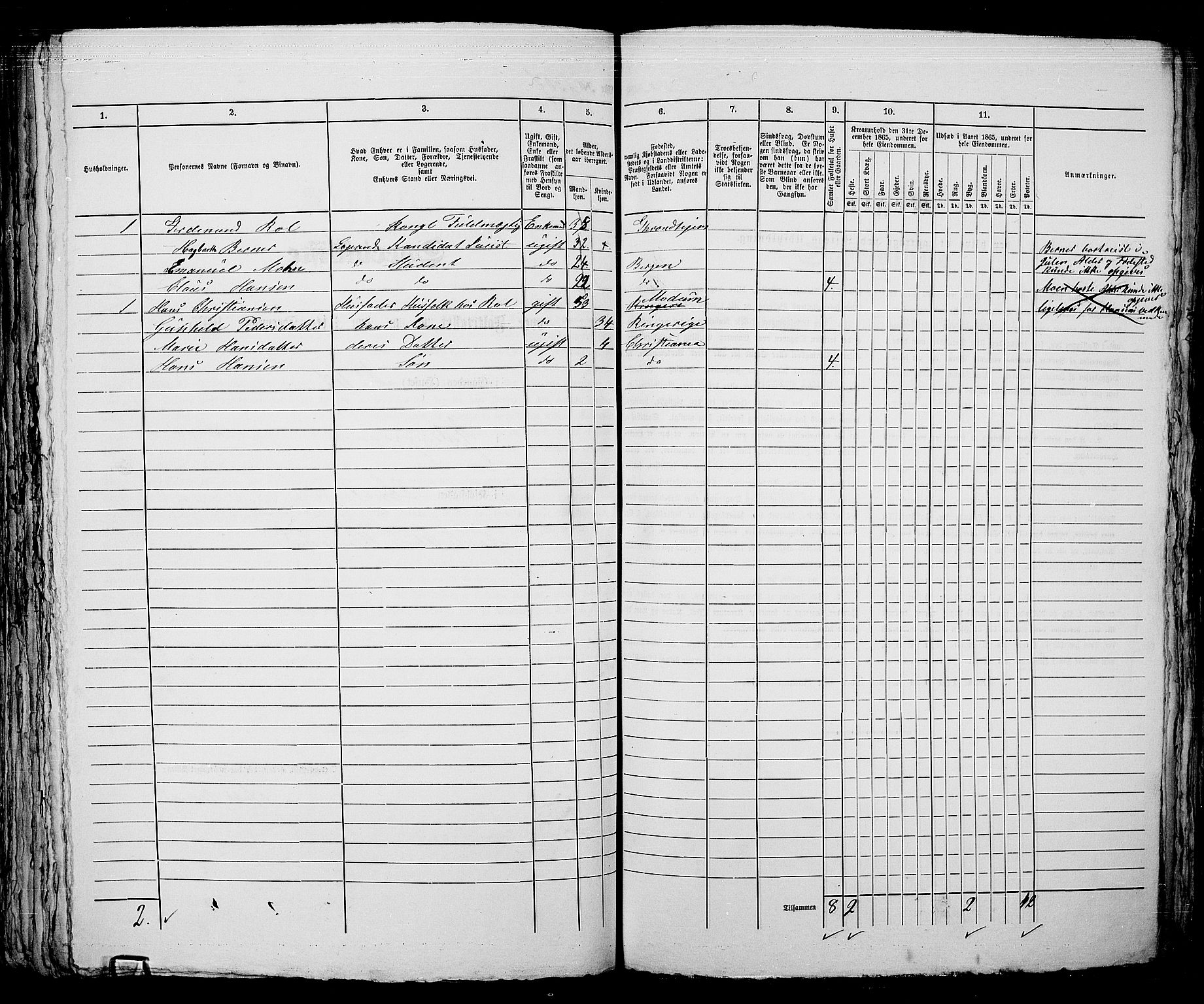 RA, 1865 census for Kristiania, 1865, p. 5141