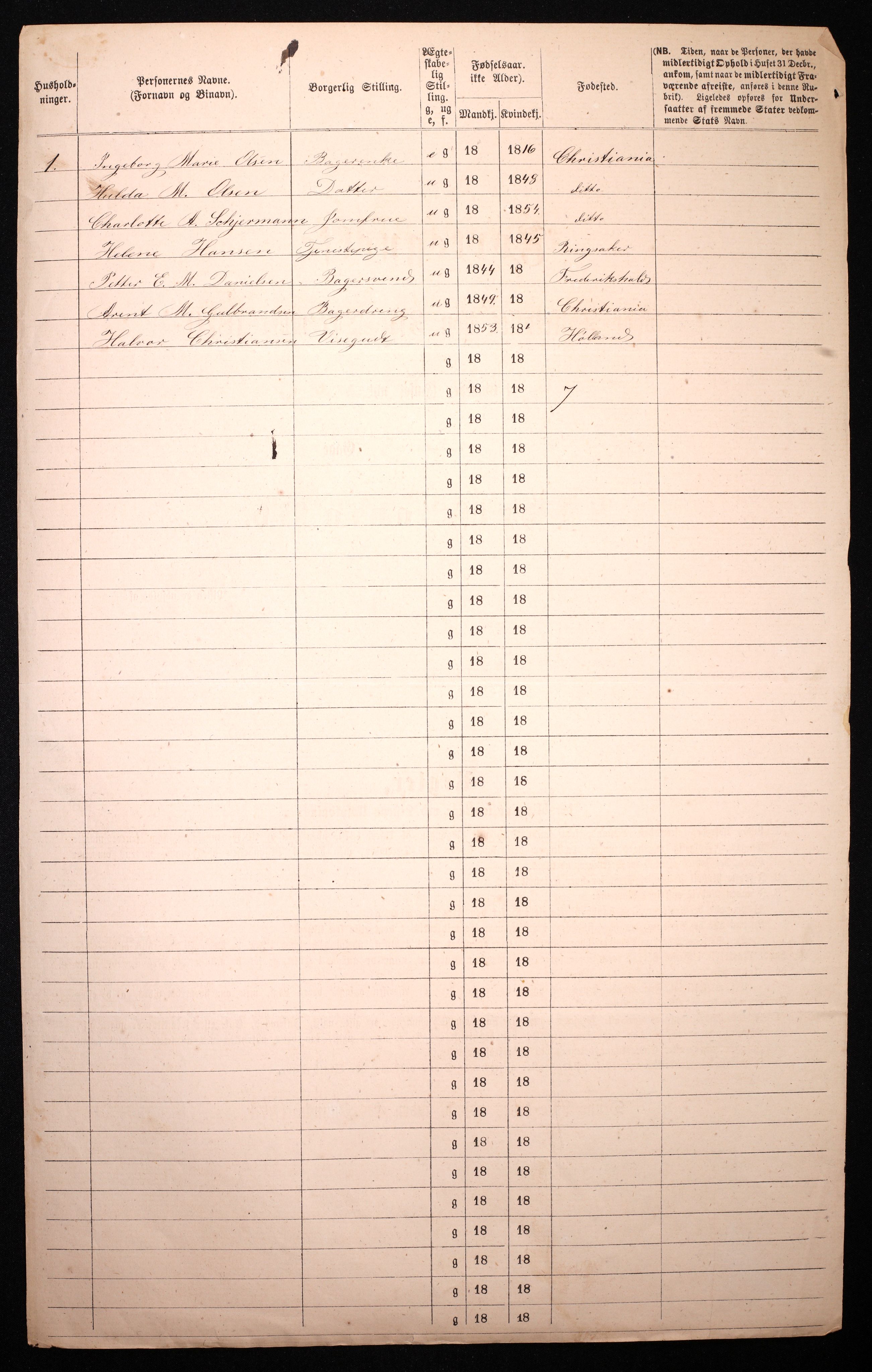 RA, 1870 census for 0301 Kristiania, 1870, p. 1214