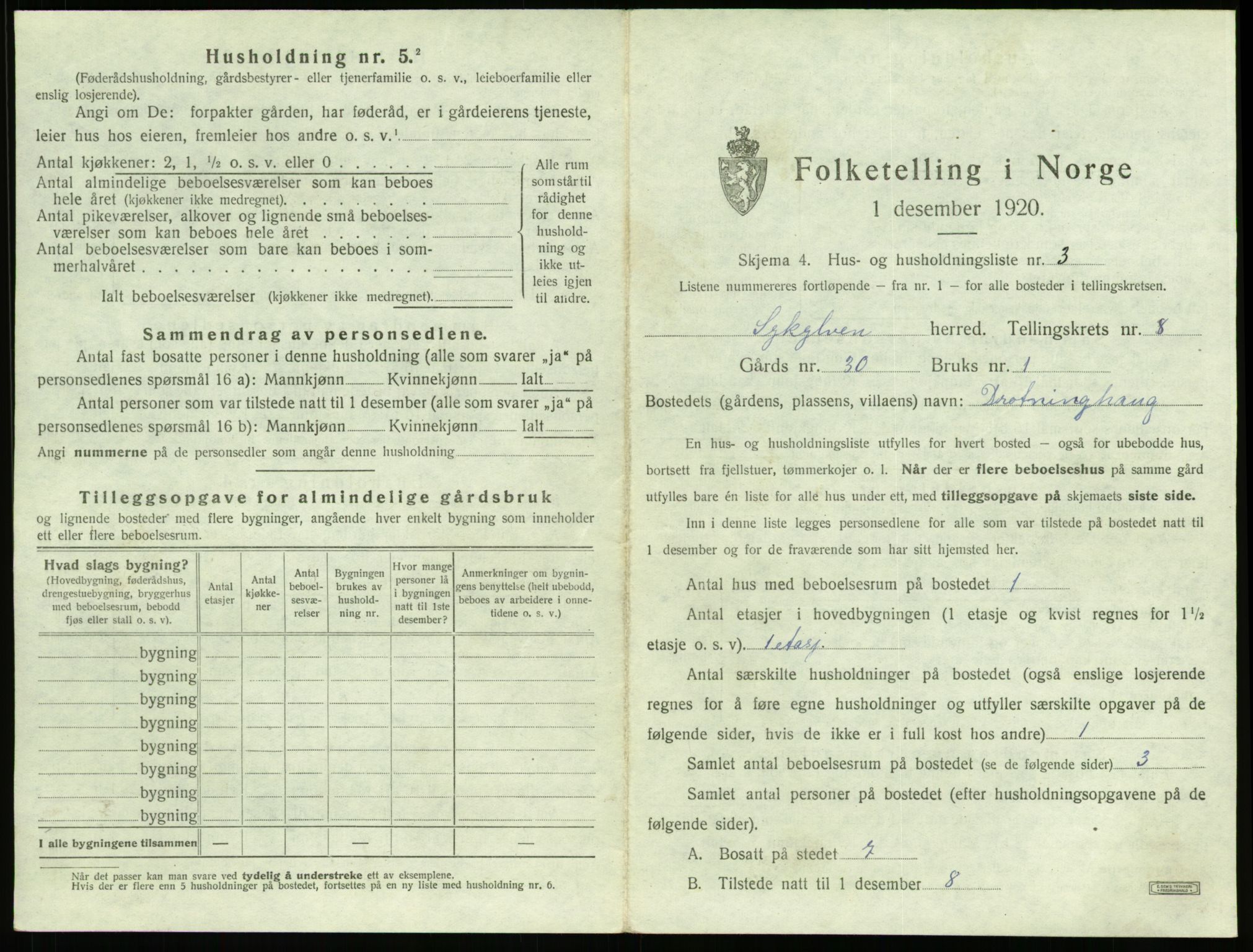 SAT, 1920 census for Sykkylven, 1920, p. 605