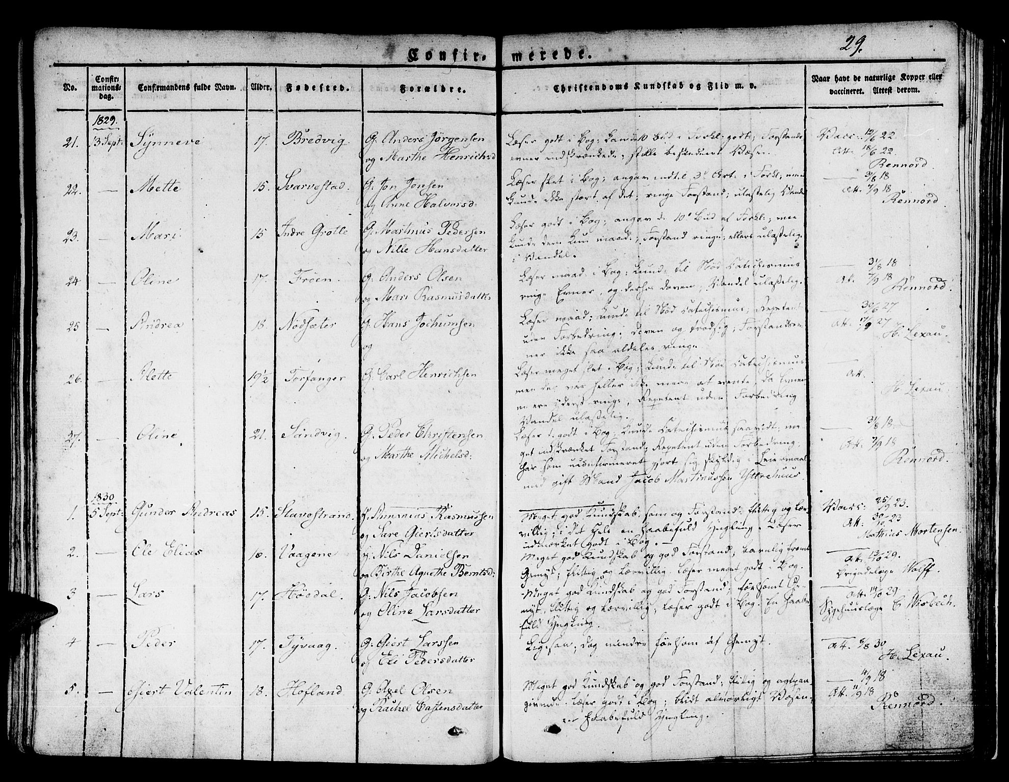 Kinn sokneprestembete, SAB/A-80801/H/Haa/Haaa/L0004/0001: Parish register (official) no. A 4I, 1822-1840, p. 29