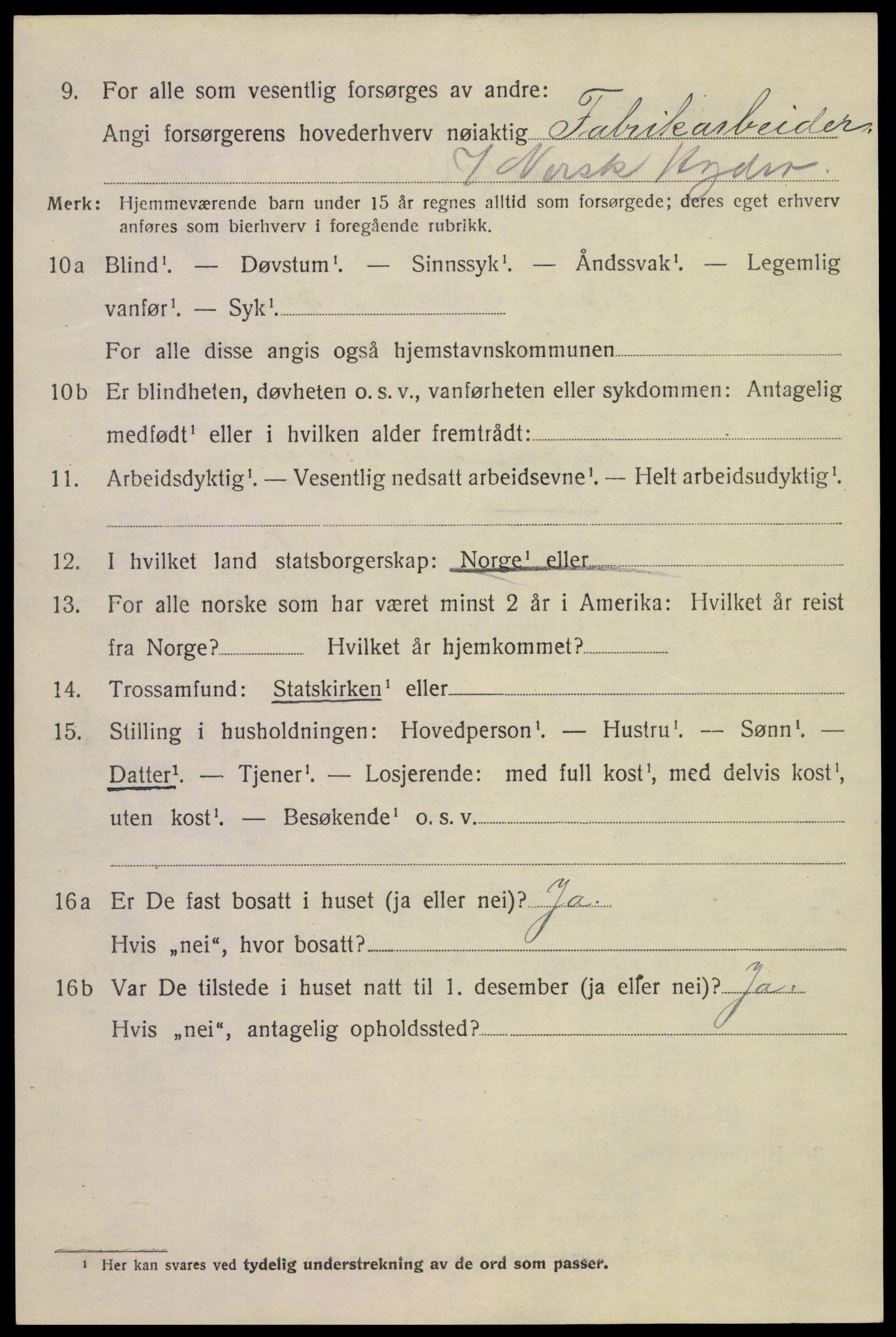 SAKO, 1920 census for Tinn, 1920, p. 9901