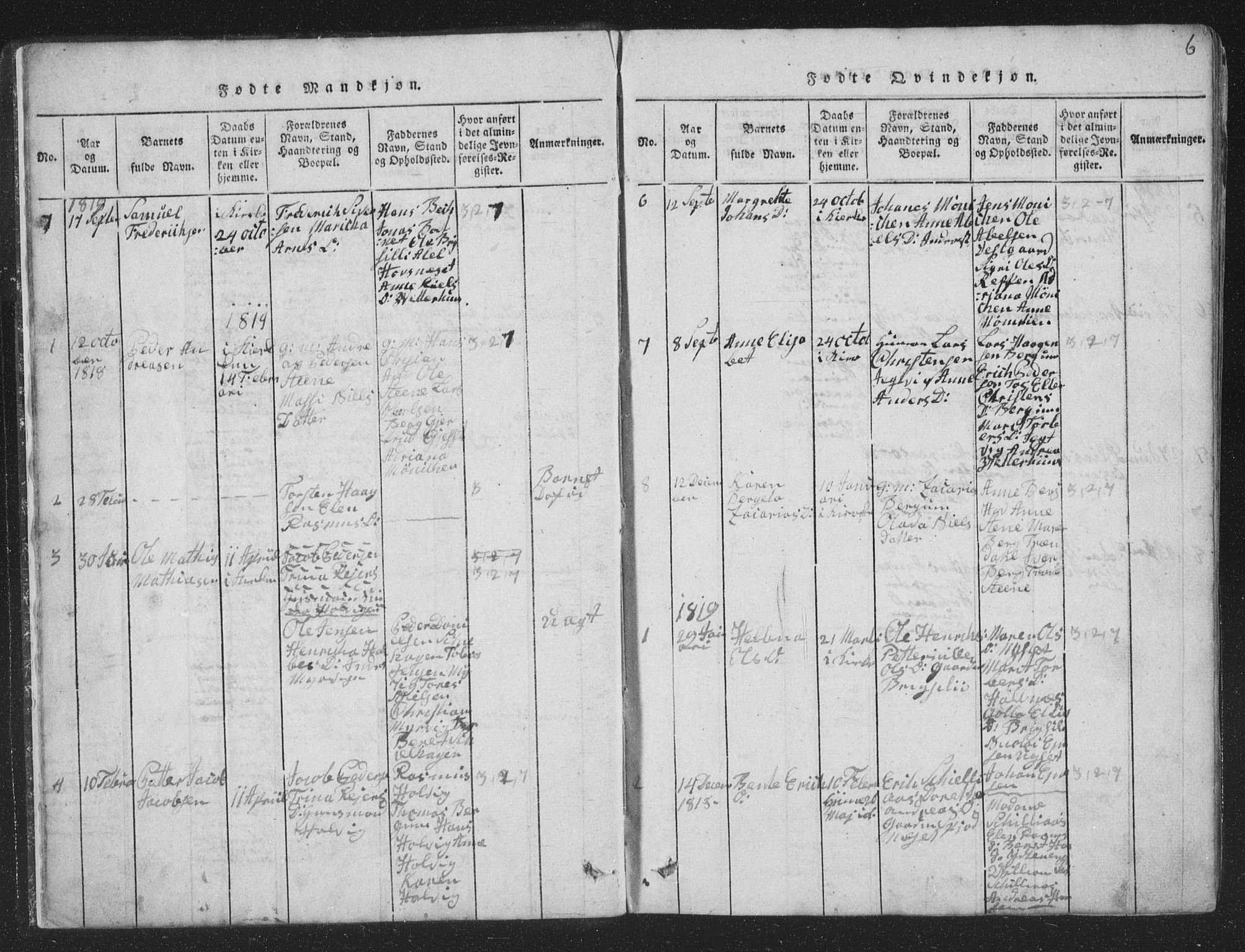 Ministerialprotokoller, klokkerbøker og fødselsregistre - Nord-Trøndelag, SAT/A-1458/773/L0613: Parish register (official) no. 773A04, 1815-1845, p. 6