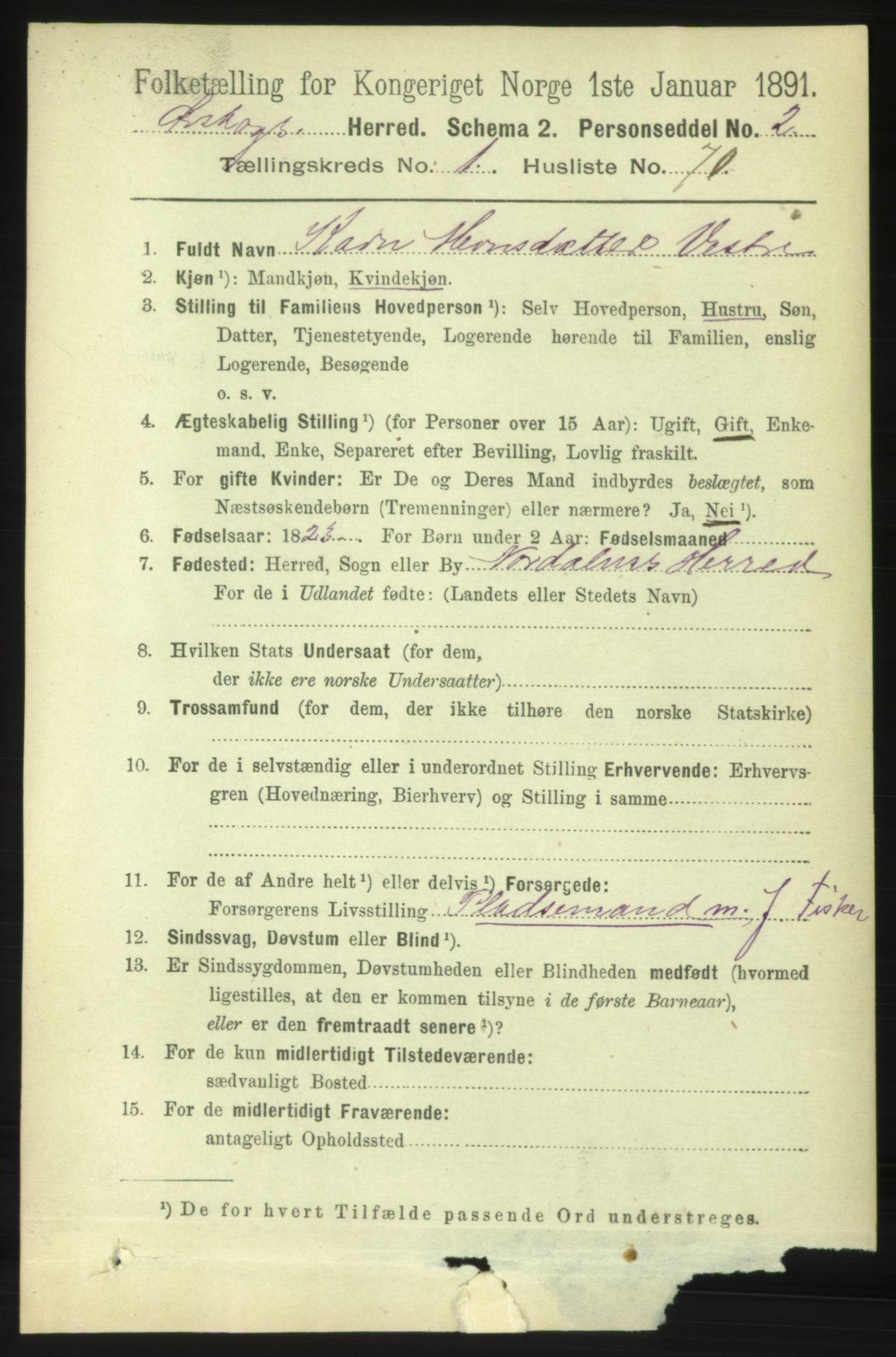 RA, 1891 census for 1527 Ørskog, 1891, p. 515