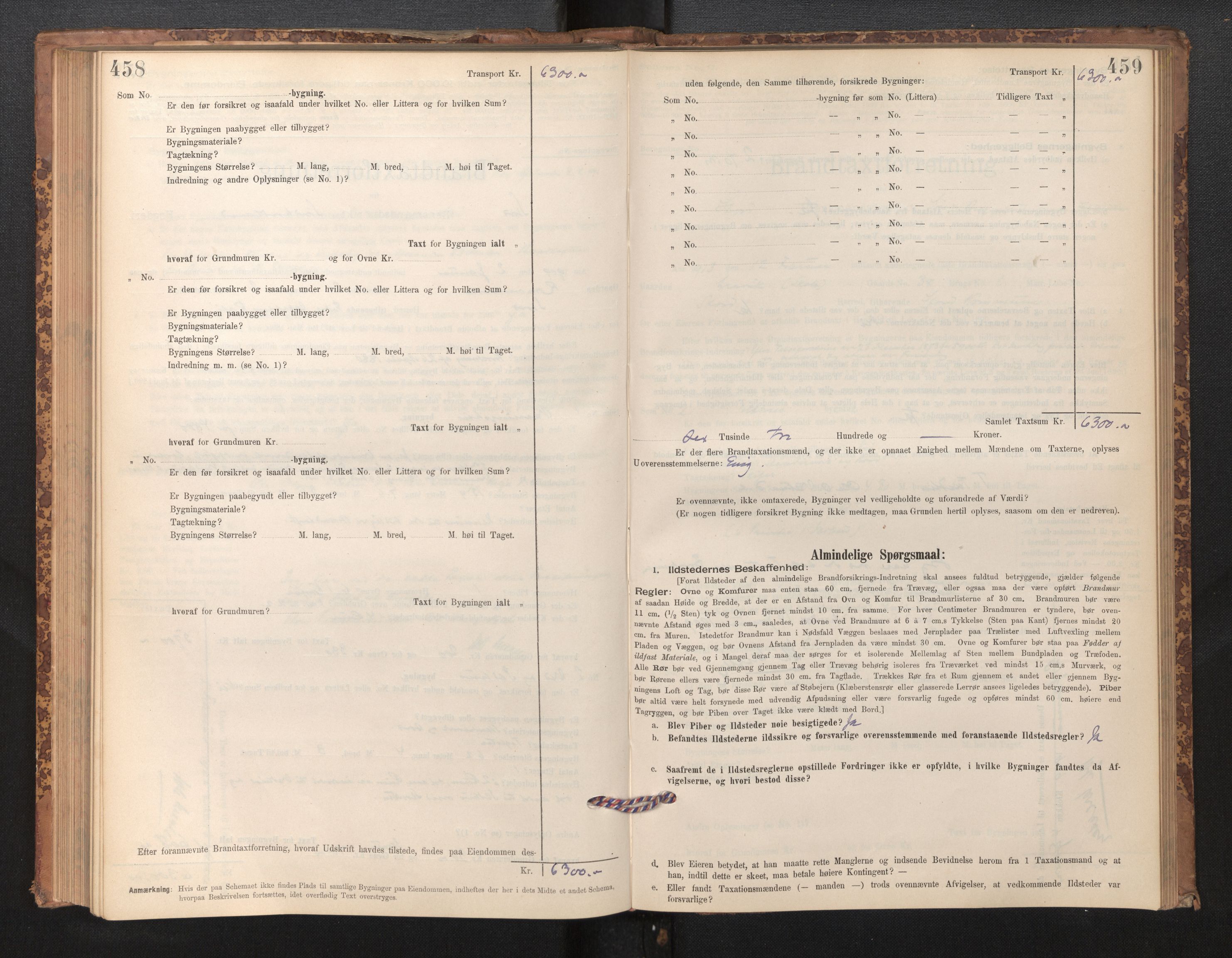 Lensmannen i Stord, SAB/A-35001/0012/L0002: Branntakstprotokoll, skjematakst, 1897-1922, p. 458-459