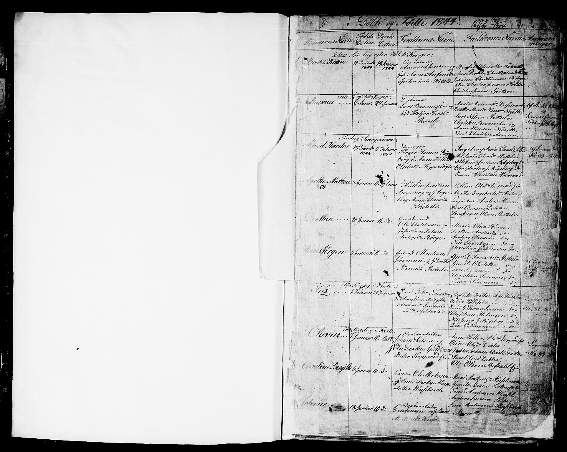 Eiker kirkebøker, SAKO/A-4/G/Gb/L0001: Parish register (copy) no. II 1, 1844-1864, p. 0-1