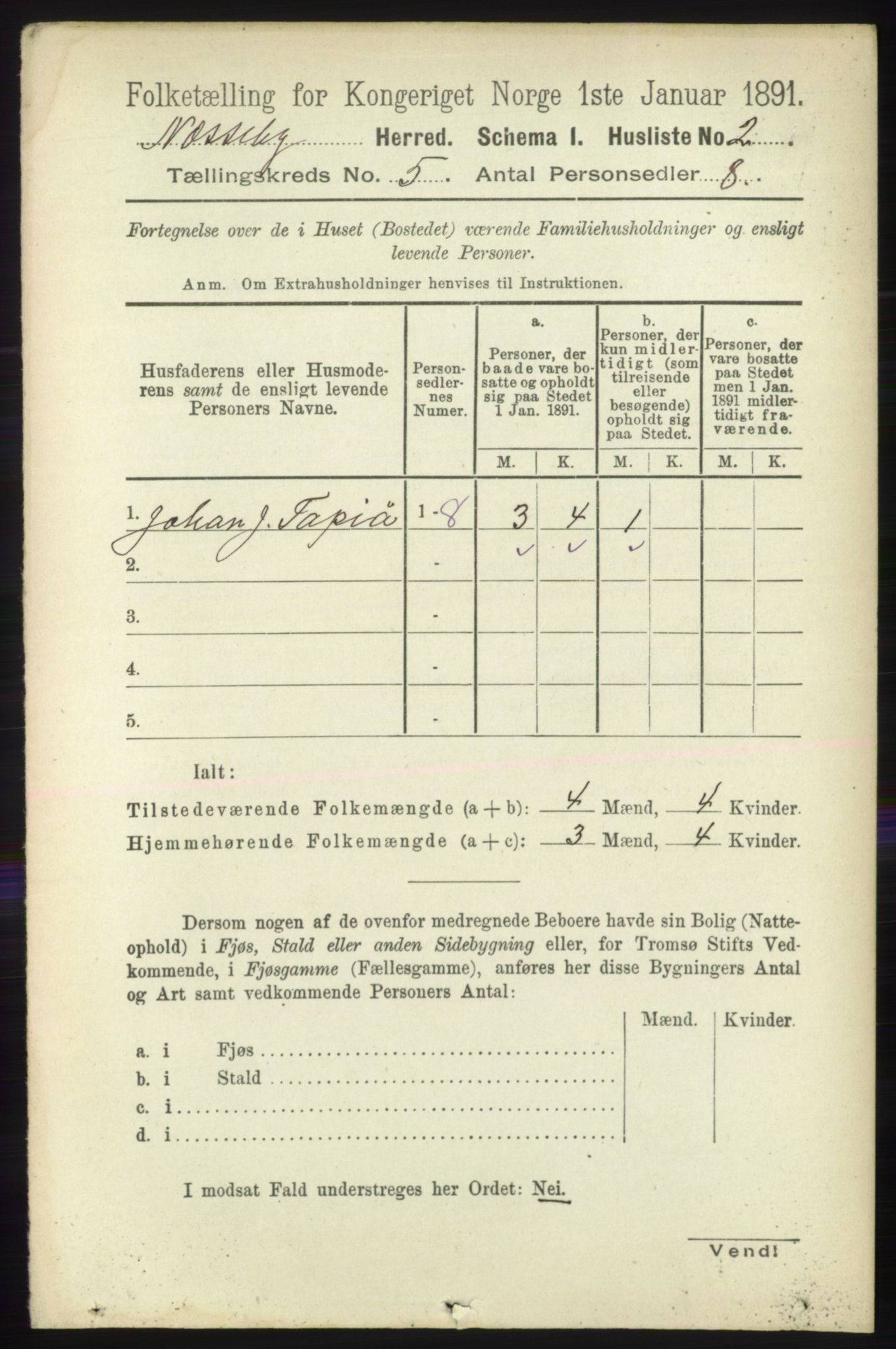 RA, 1891 census for 2027 Nesseby, 1891, p. 1398