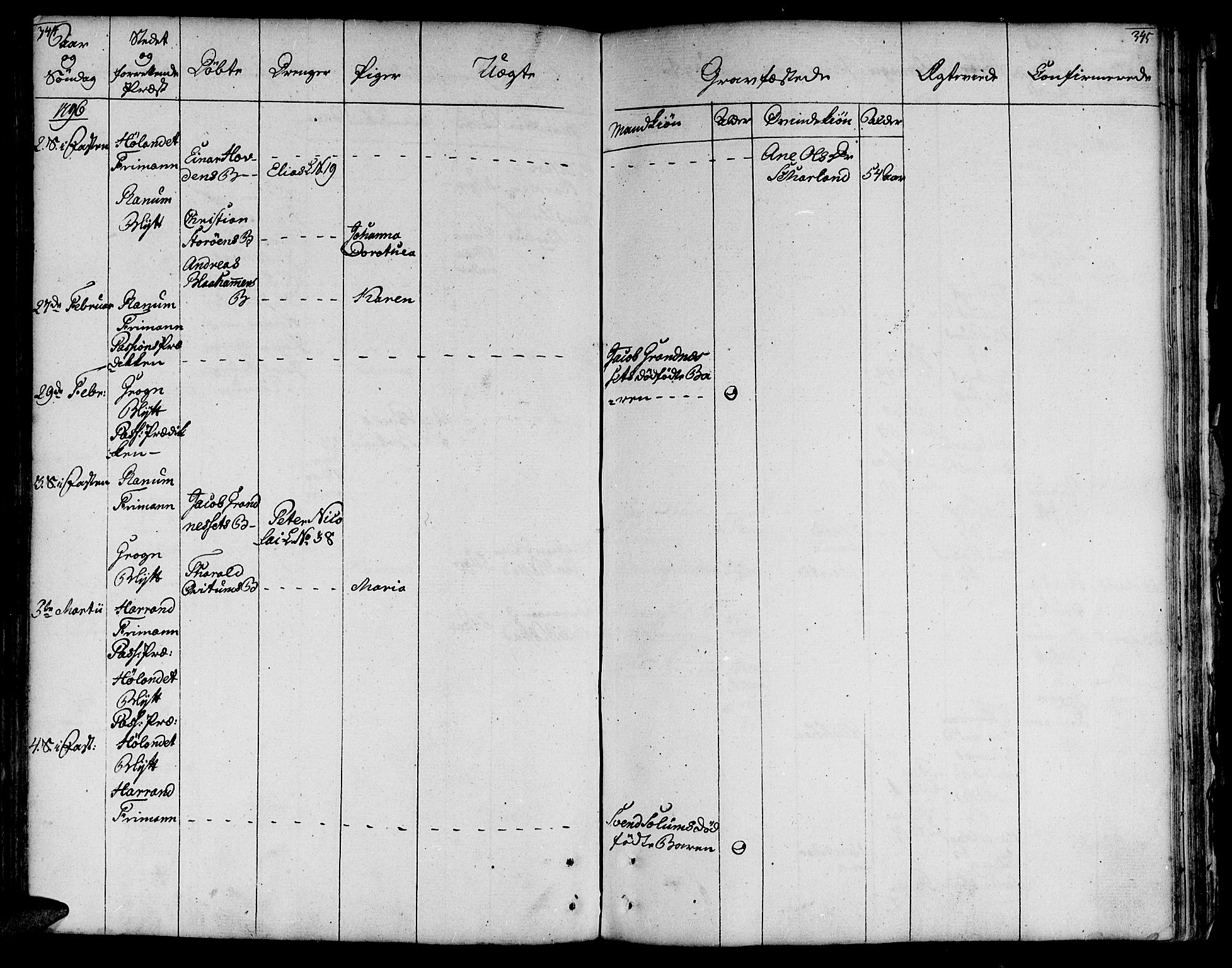 Ministerialprotokoller, klokkerbøker og fødselsregistre - Nord-Trøndelag, AV/SAT-A-1458/764/L0544: Parish register (official) no. 764A04, 1780-1798, p. 344-345