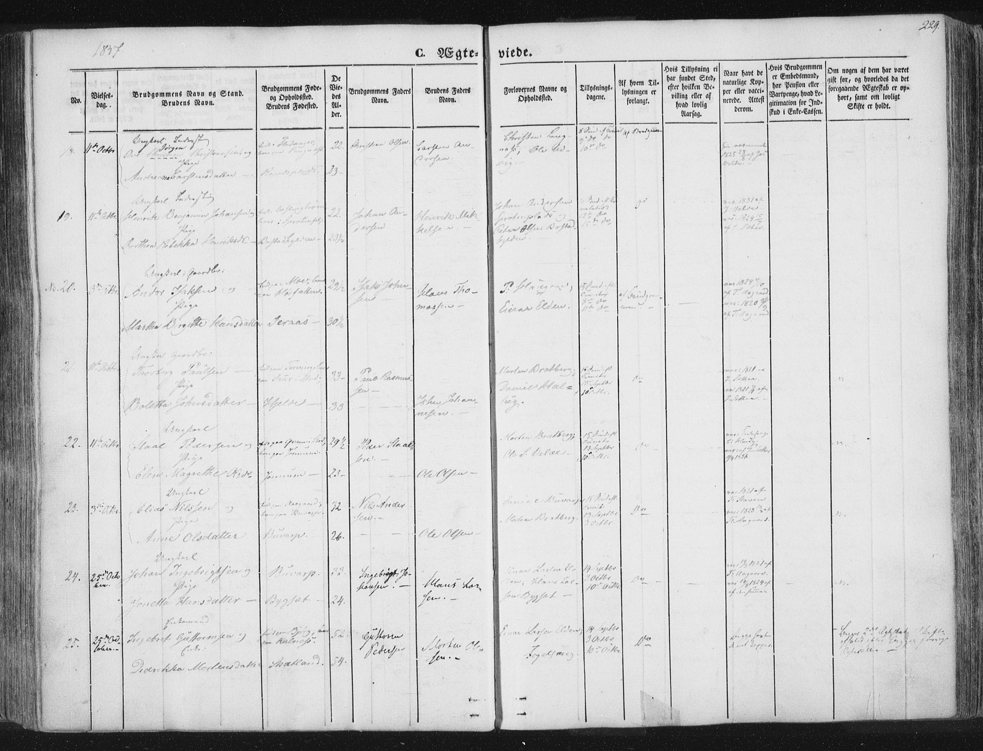 Ministerialprotokoller, klokkerbøker og fødselsregistre - Nord-Trøndelag, SAT/A-1458/741/L0392: Parish register (official) no. 741A06, 1836-1848, p. 229