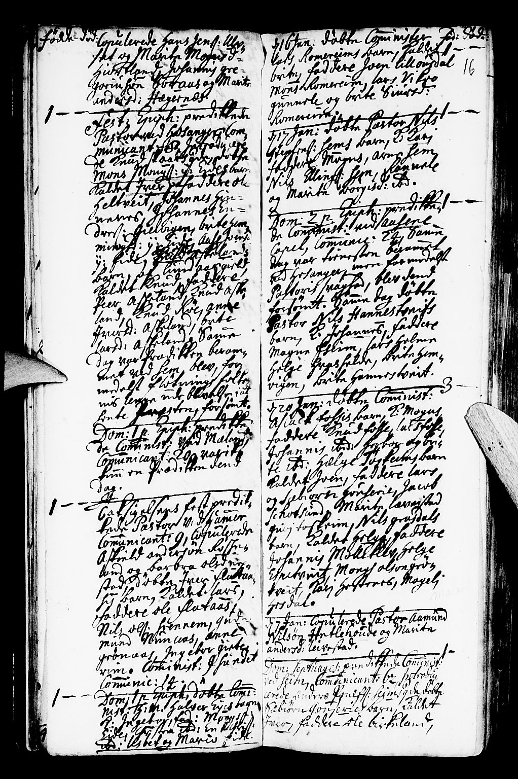 Hamre sokneprestembete, SAB/A-75501/H/Ha/Haa/Haaa/L0004: Parish register (official) no. A 4, 1727-1733, p. 16