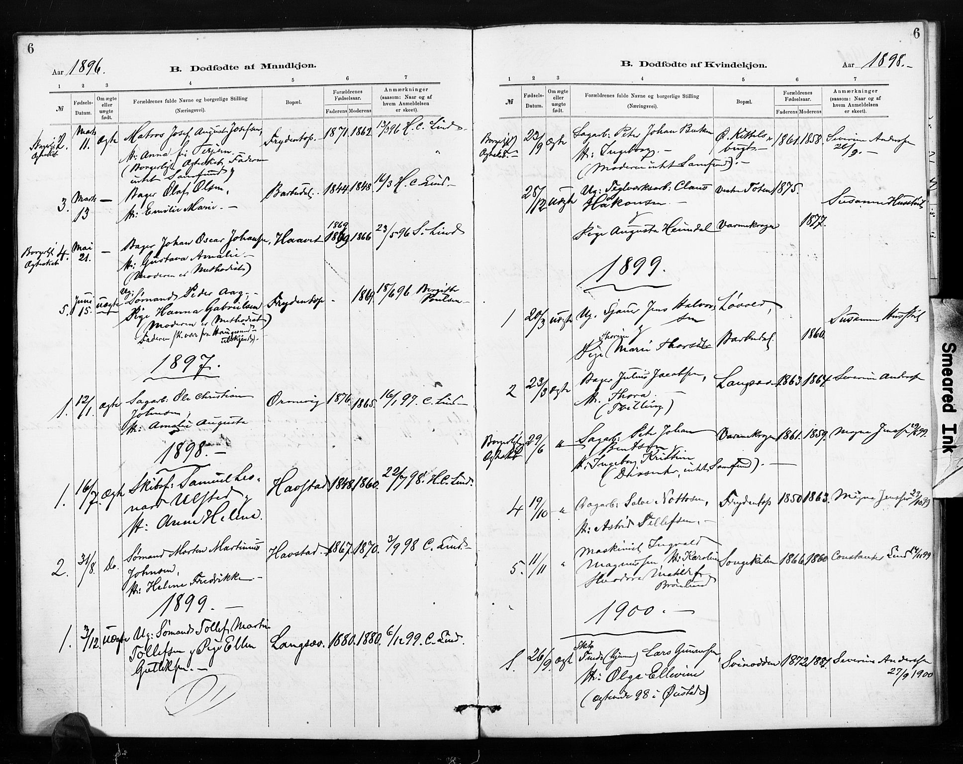 Barbu sokneprestkontor, SAK/1111-0003/F/Fa/L0004: Parish register (official) no. A 4, 1883-1909, p. 6