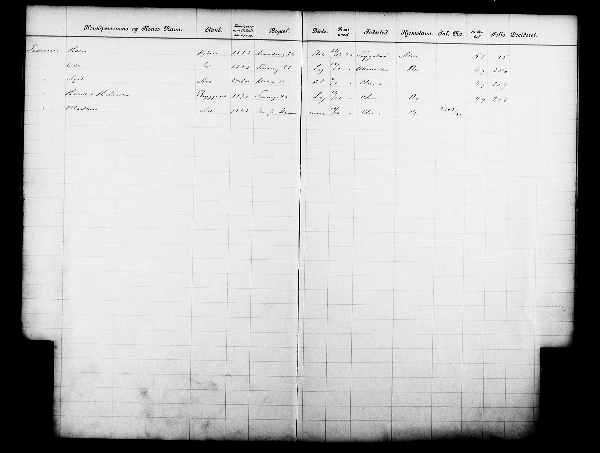 Fattigvesenet, OBA/A-20045/Fb/L0016: Hjemstavnsregister, 1896, p. 149