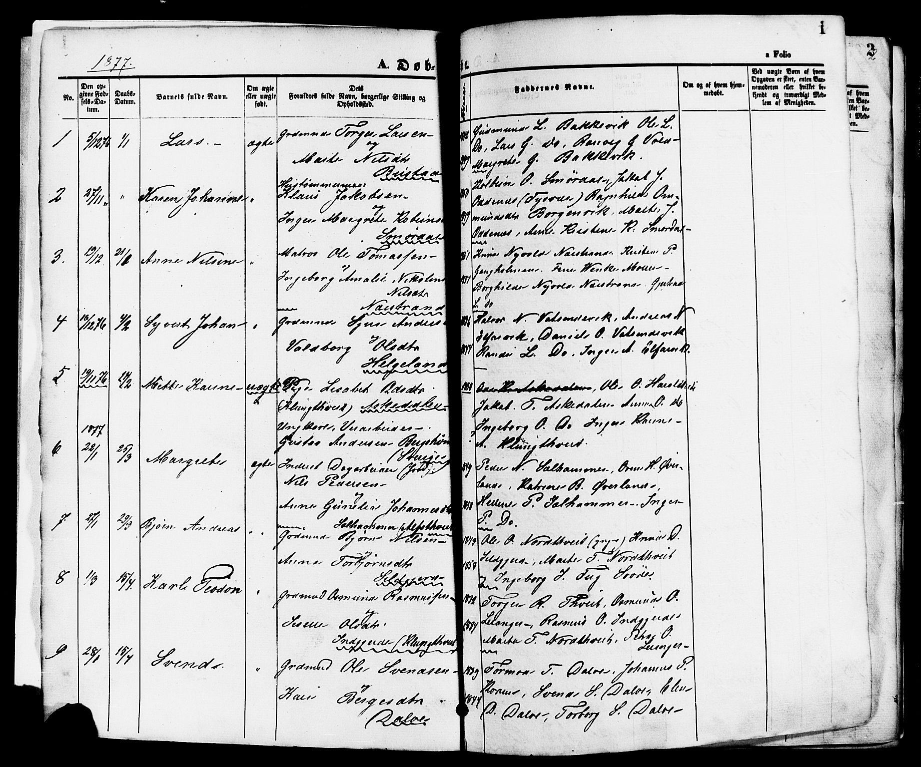 Nedstrand sokneprestkontor, SAST/A-101841/01/IV: Parish register (official) no. A 11, 1877-1887, p. 1