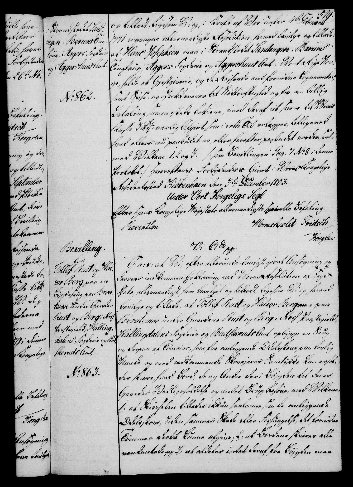 Rentekammeret, Kammerkanselliet, AV/RA-EA-3111/G/Gg/Gga/L0017: Norsk ekspedisjonsprotokoll med register (merket RK 53.17), 1801-1803, p. 519