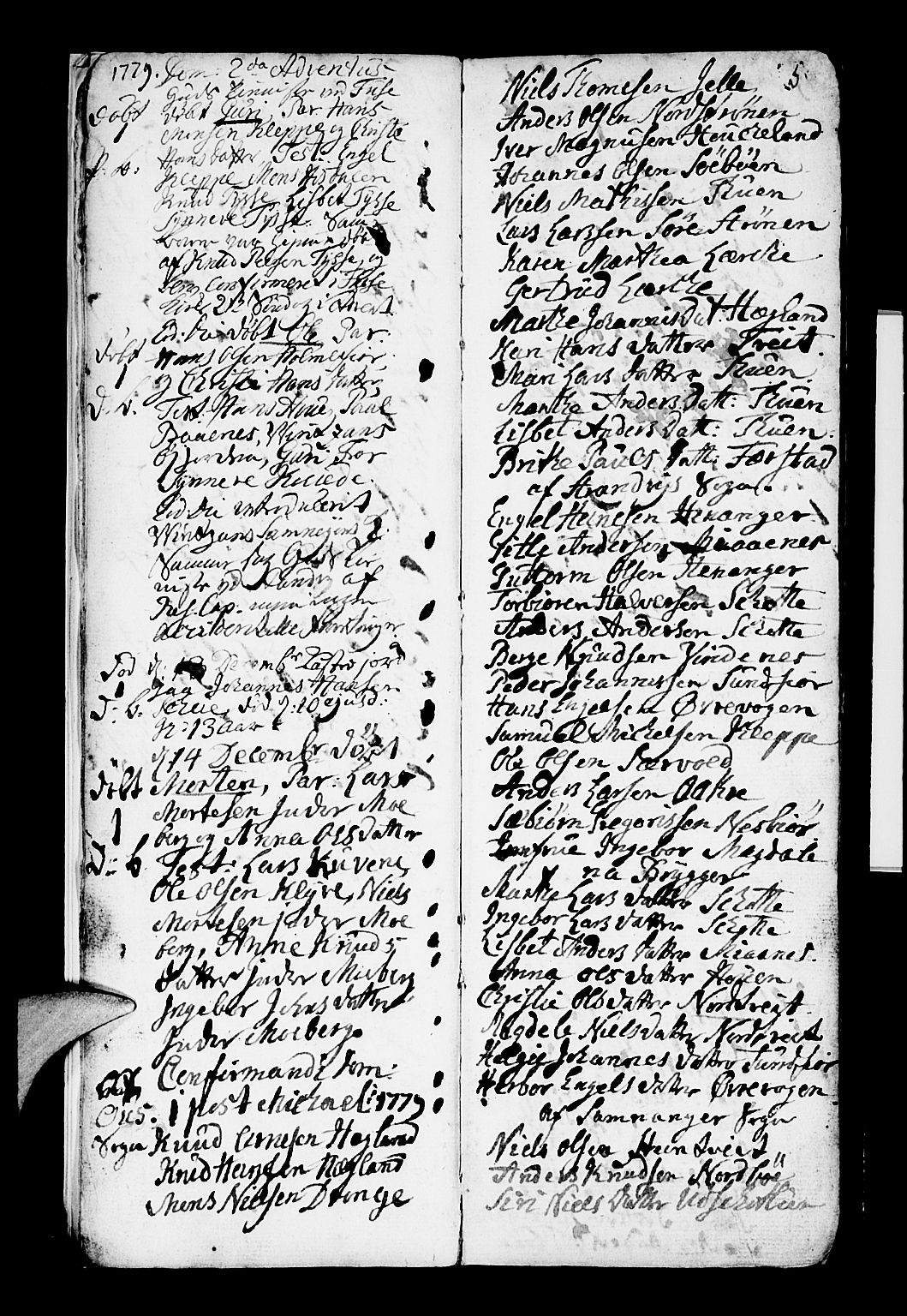 Os sokneprestembete, SAB/A-99929: Parish register (official) no. A 10, 1779-1788, p. 5